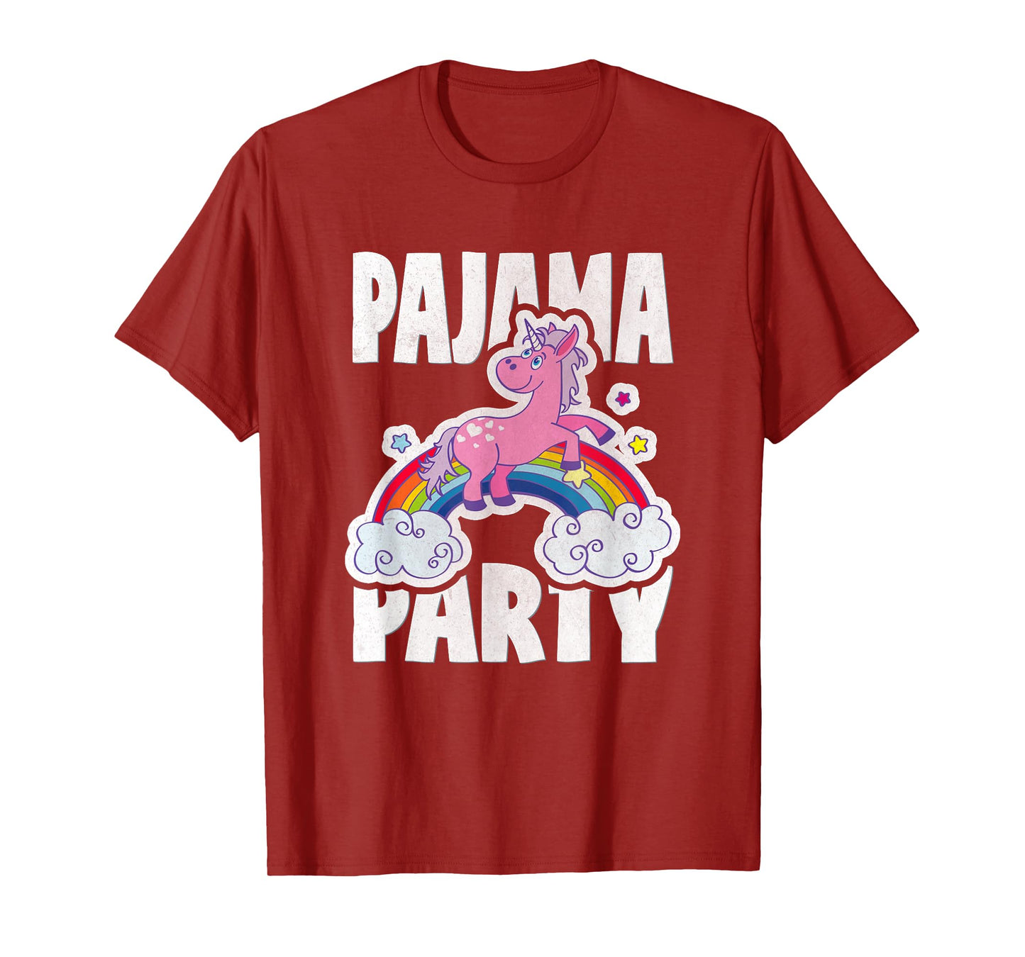 Pajama Party Retro Cute Unicorn Rainbow Bed Time PJ T-Shirt
