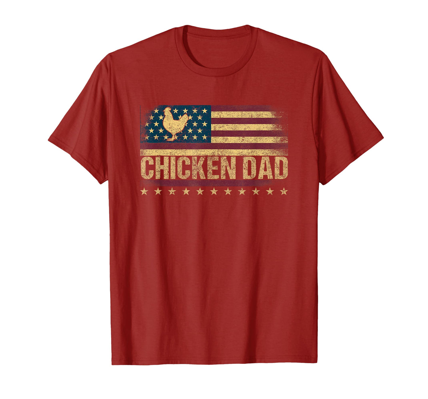 Vintage USA Flag Chicken Dad Stars T-Shirt