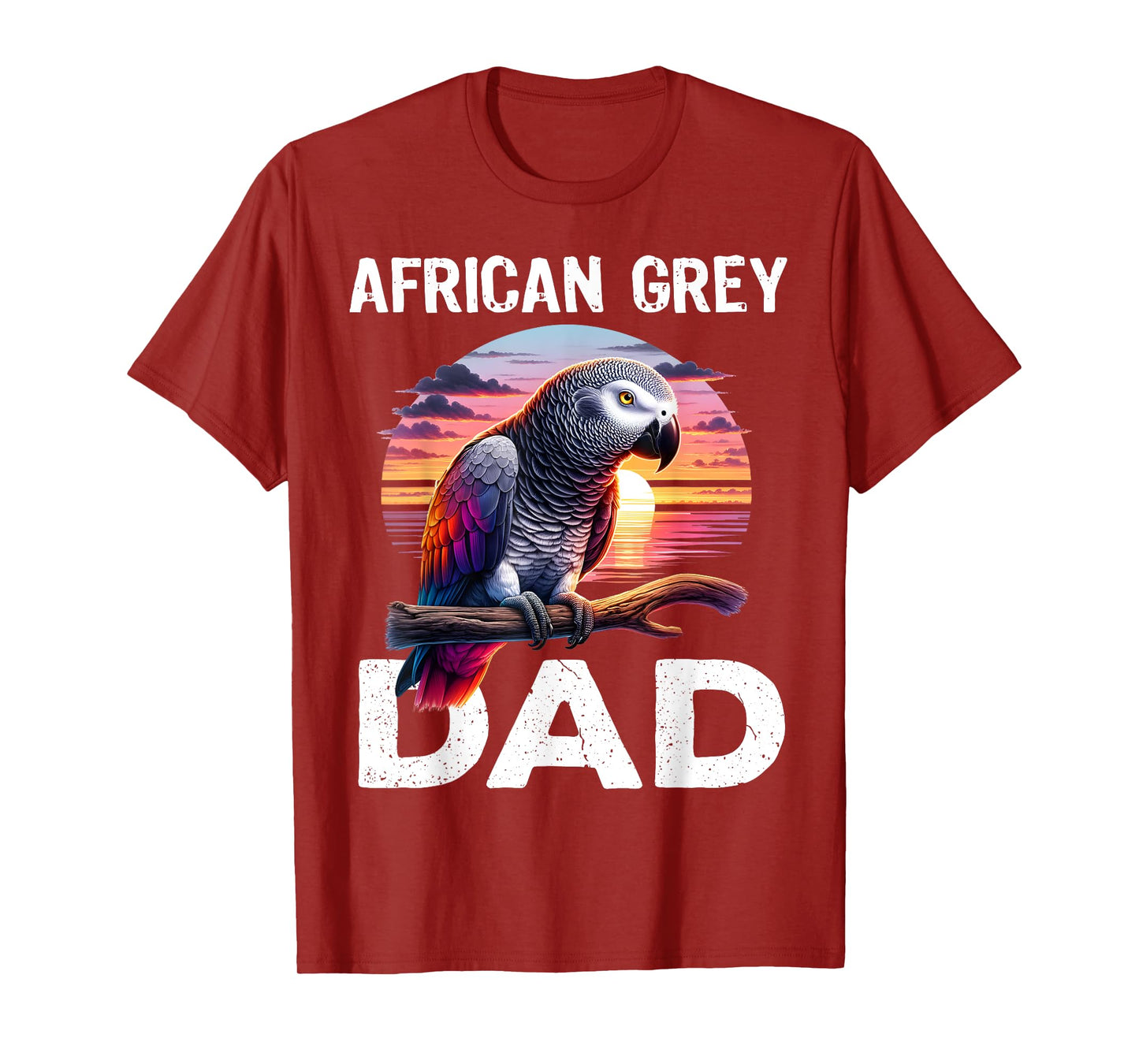 African Grey Parrot Dad Funny Vintage Timneh Grey Men T-Shirt