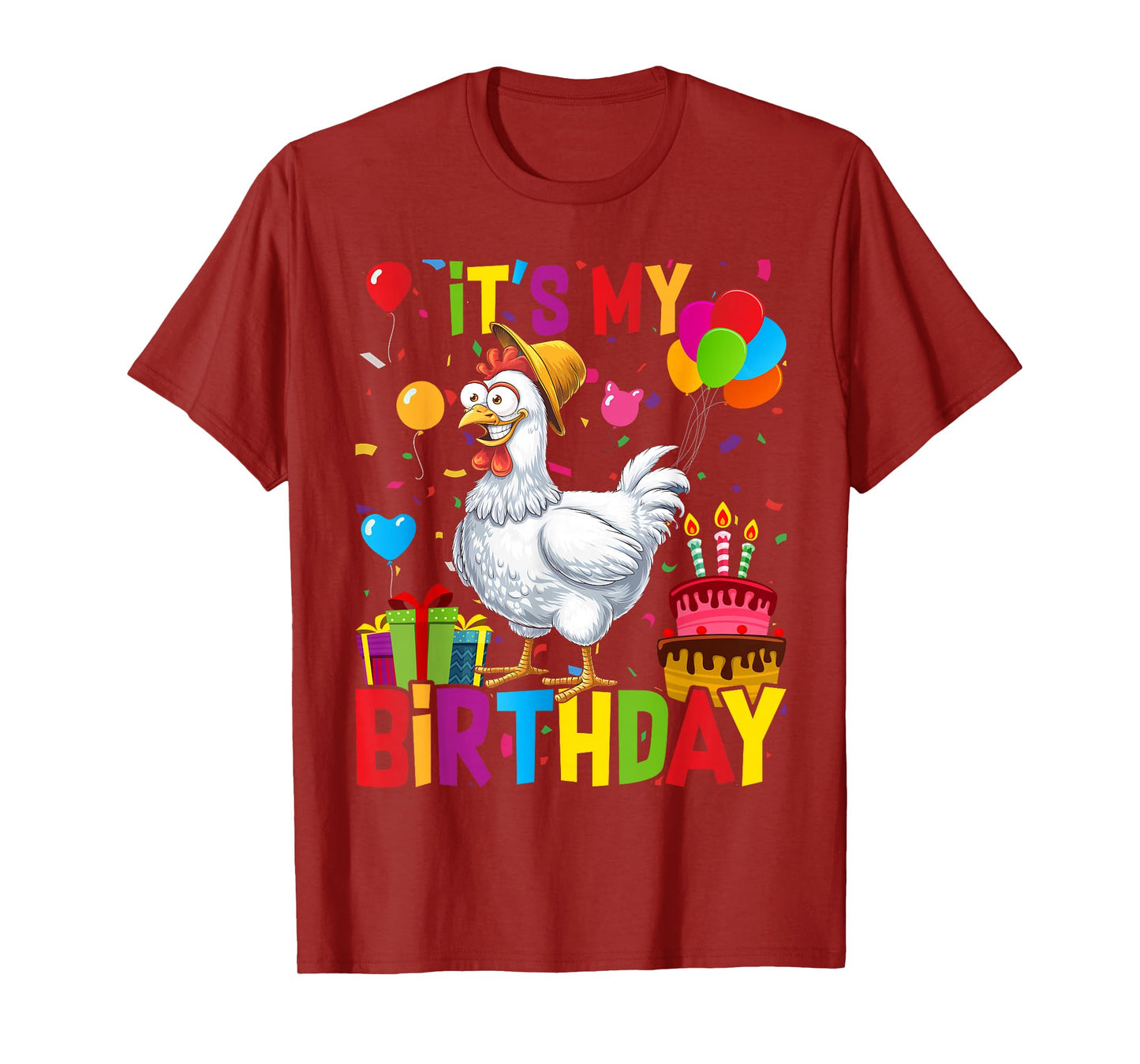 It's My Birthday, a Chicken Stamping Party for Girls T-Shirt