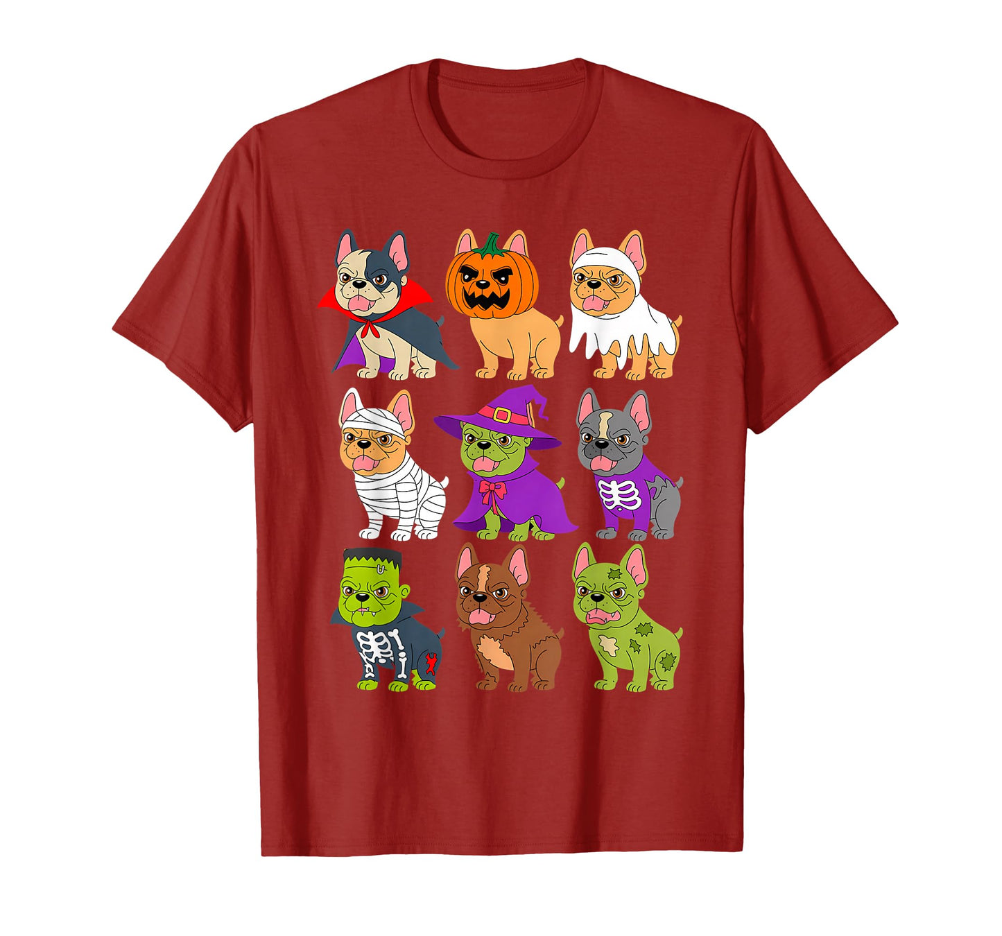 French Bulldog Halloween Costume Dog Lovers Pumpkin T-Shirt