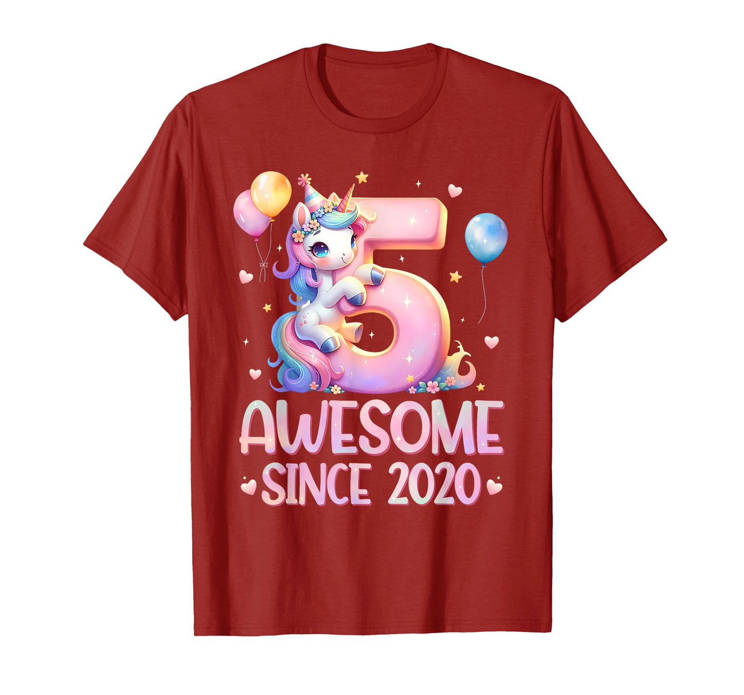 Unicorn 5th Birthday 5 Year Old Unicorn Party Girls Outfit T-Shirt