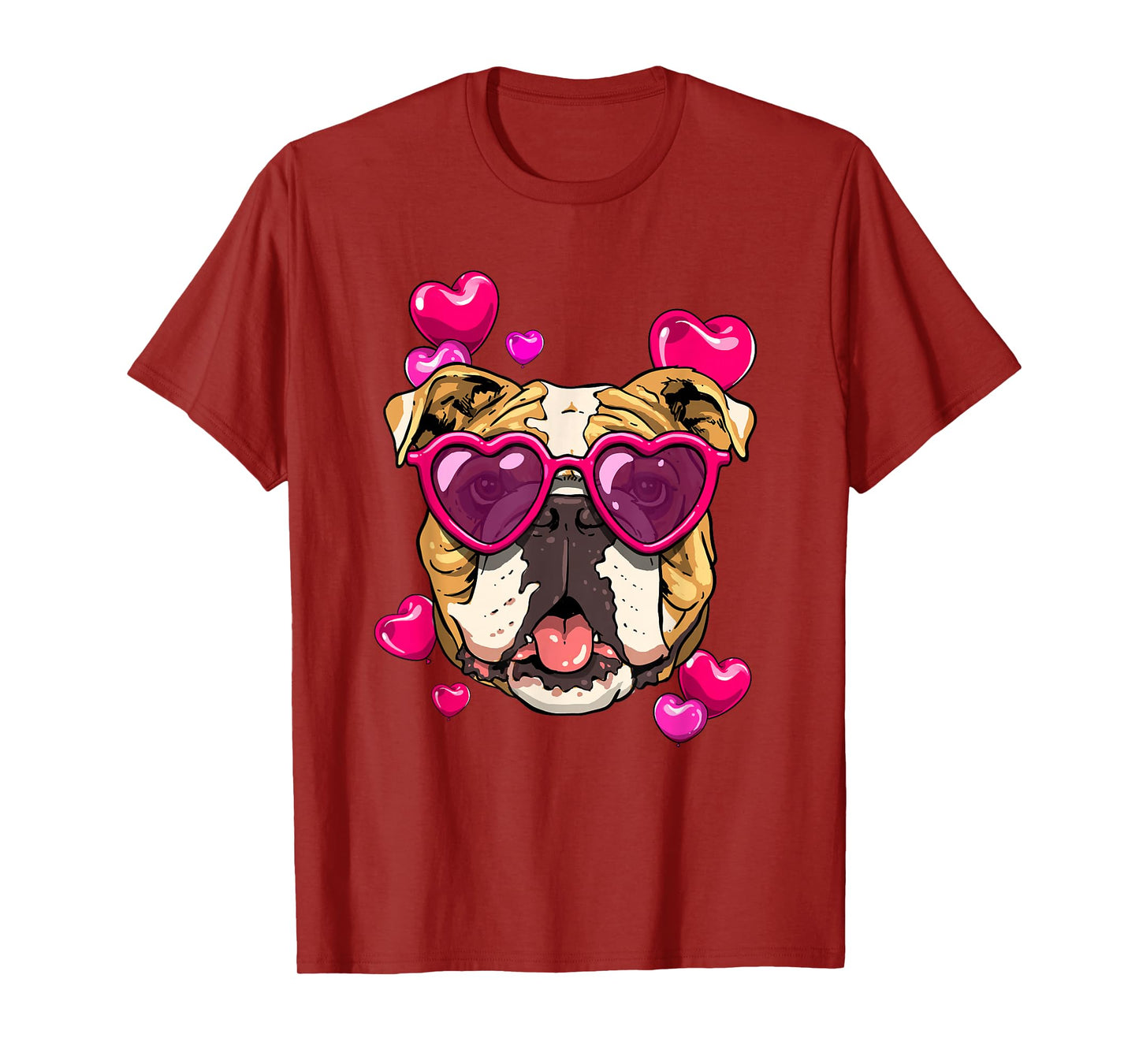 Valentines Day American Bulldog Heart Couples Dog Lover T-Shirt
