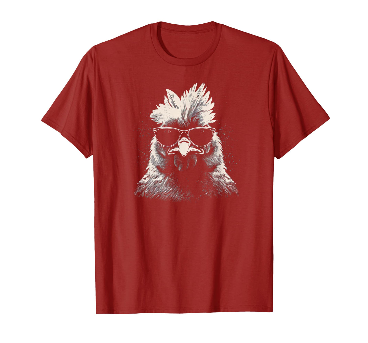 Cool Chicken With Sunglasses Sketch Punk Stencil Rooster T-Shirt