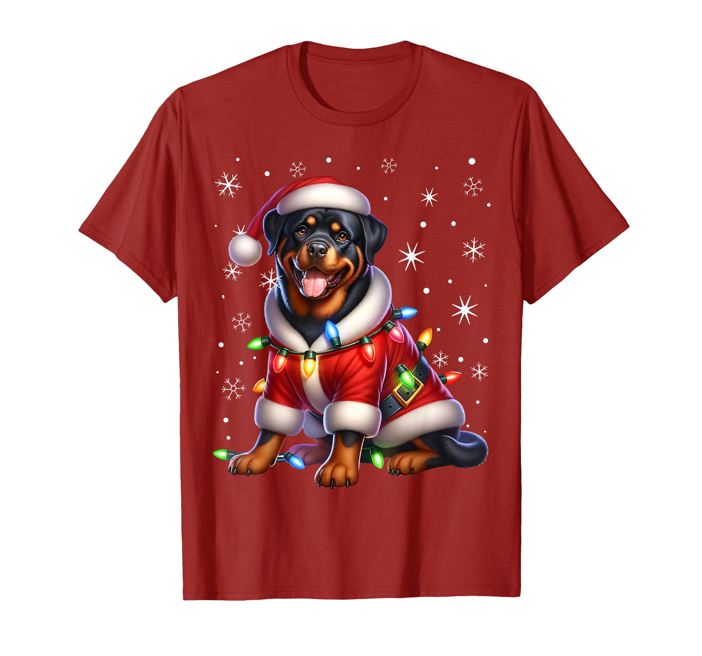 Rottweiler Santa Claus Rottweiler Costume Rottweiler Xmas T-Shirt