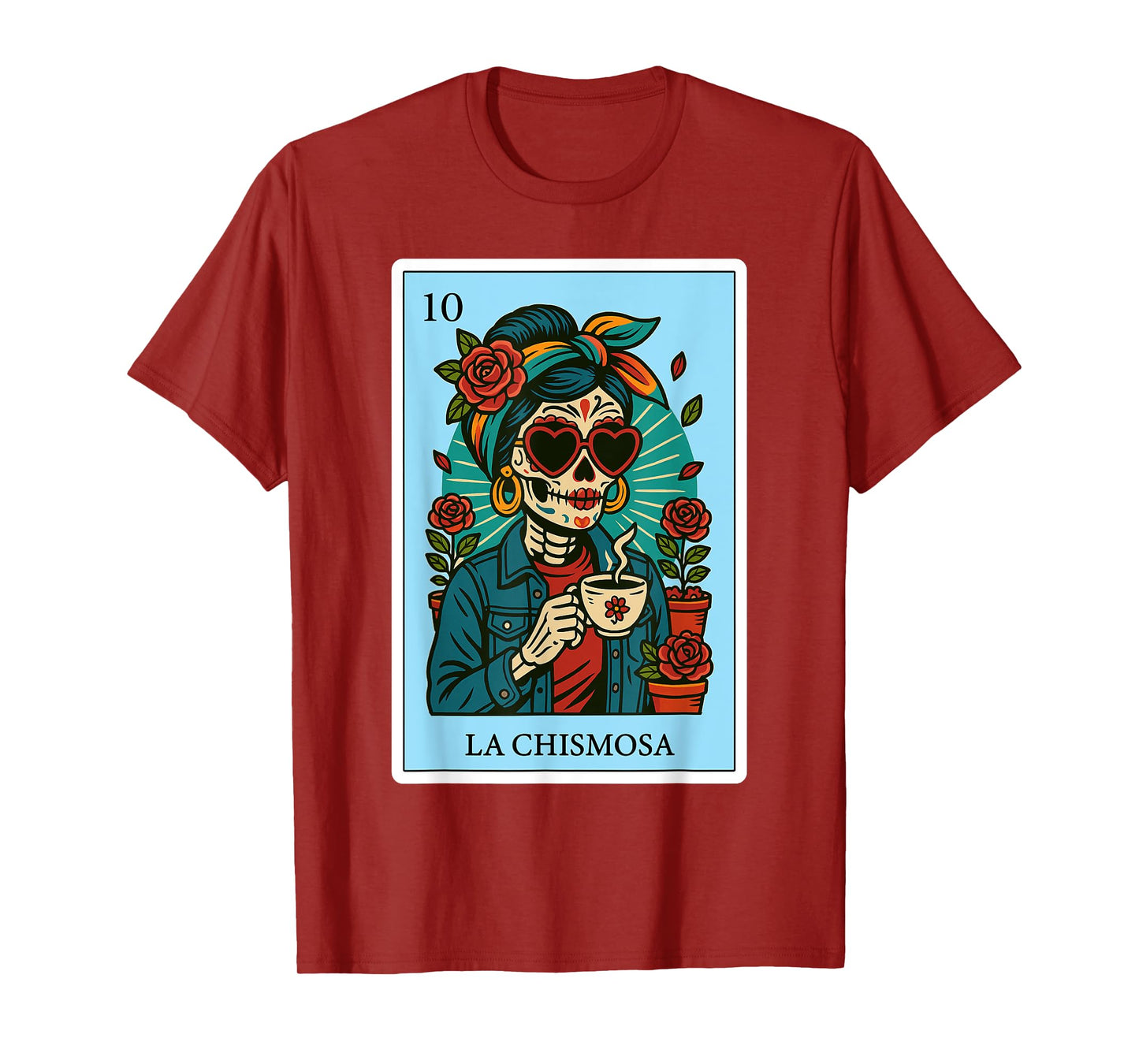 La Chismosa Spanish-Mexican Bingo Card Latinos Skeleton T-Shirt