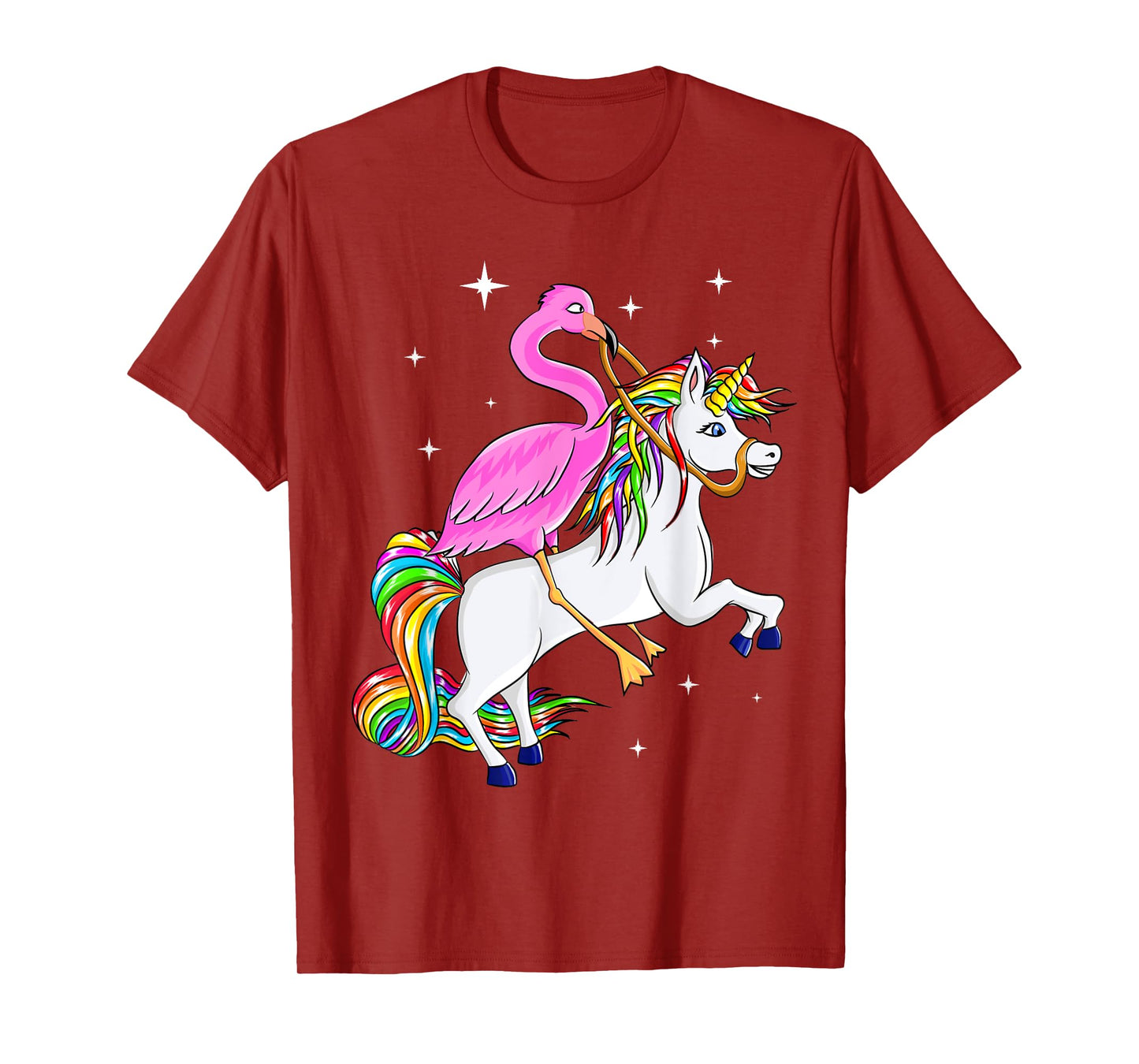 Flamingo Riding Unicorn Pink Flamingo Gift Kids Women T-Shirt