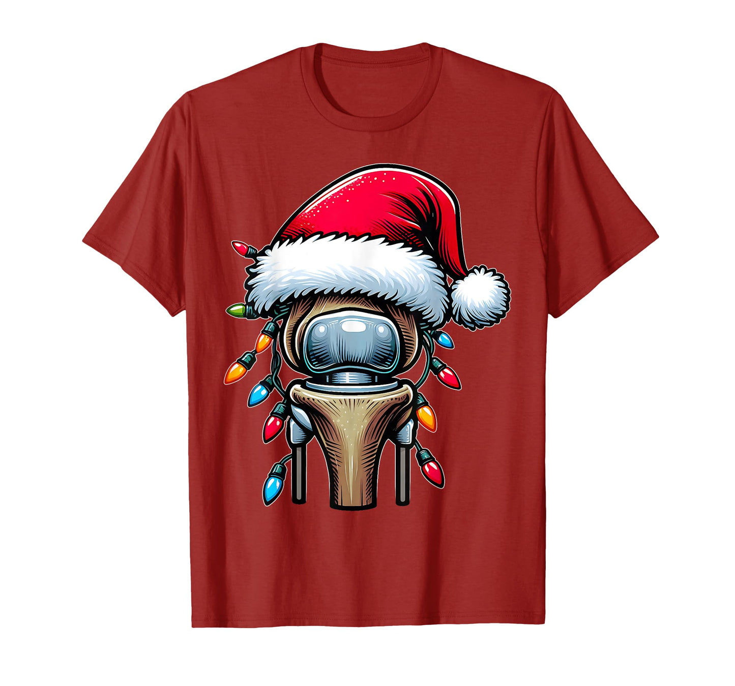 Knee Replacement Bionic Surgery Christmas Hat Xmas T-Shirt