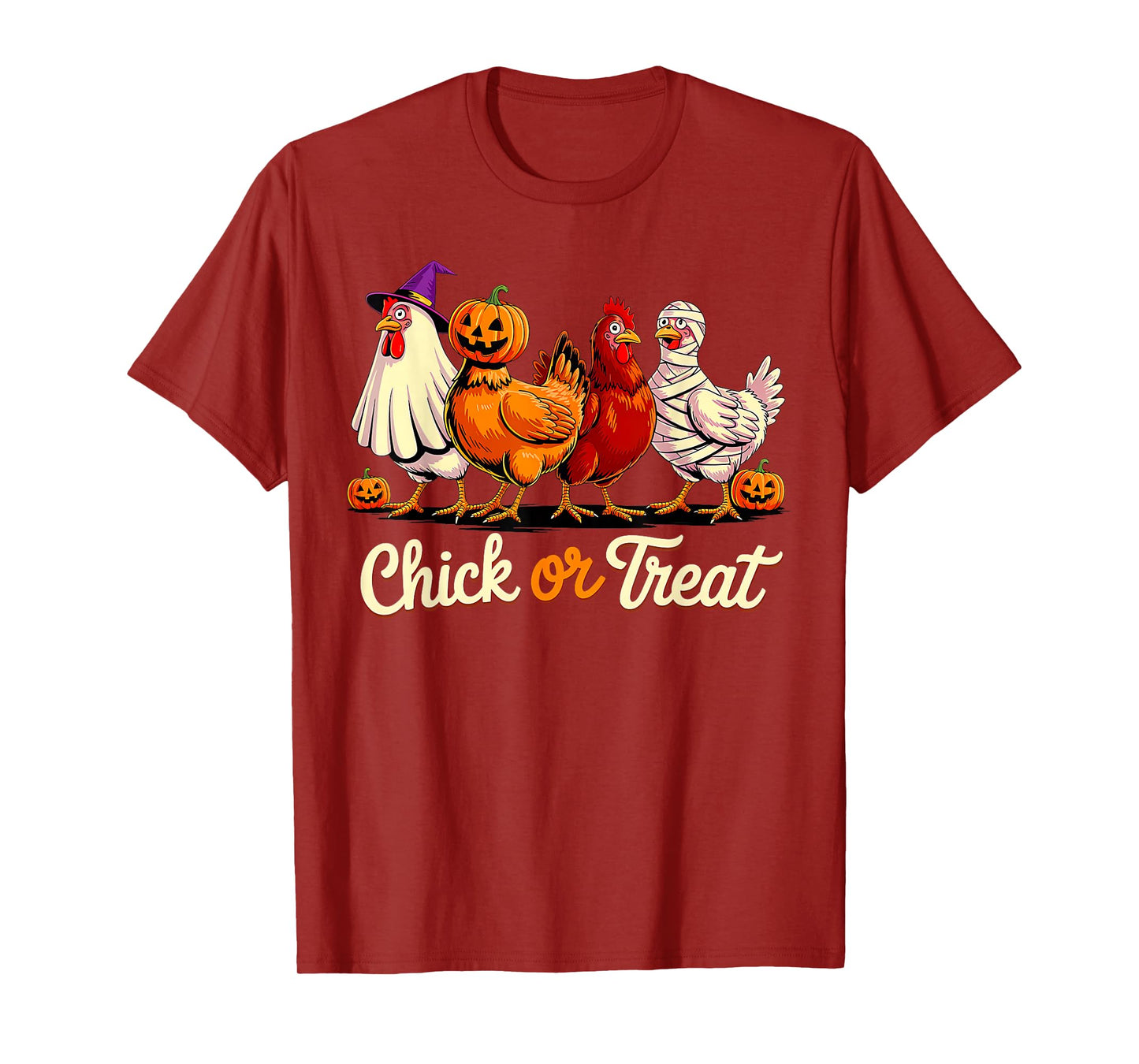 Chick Or Treat Halloween Witch Spooky Chicken Funny Farmer T-Shirt