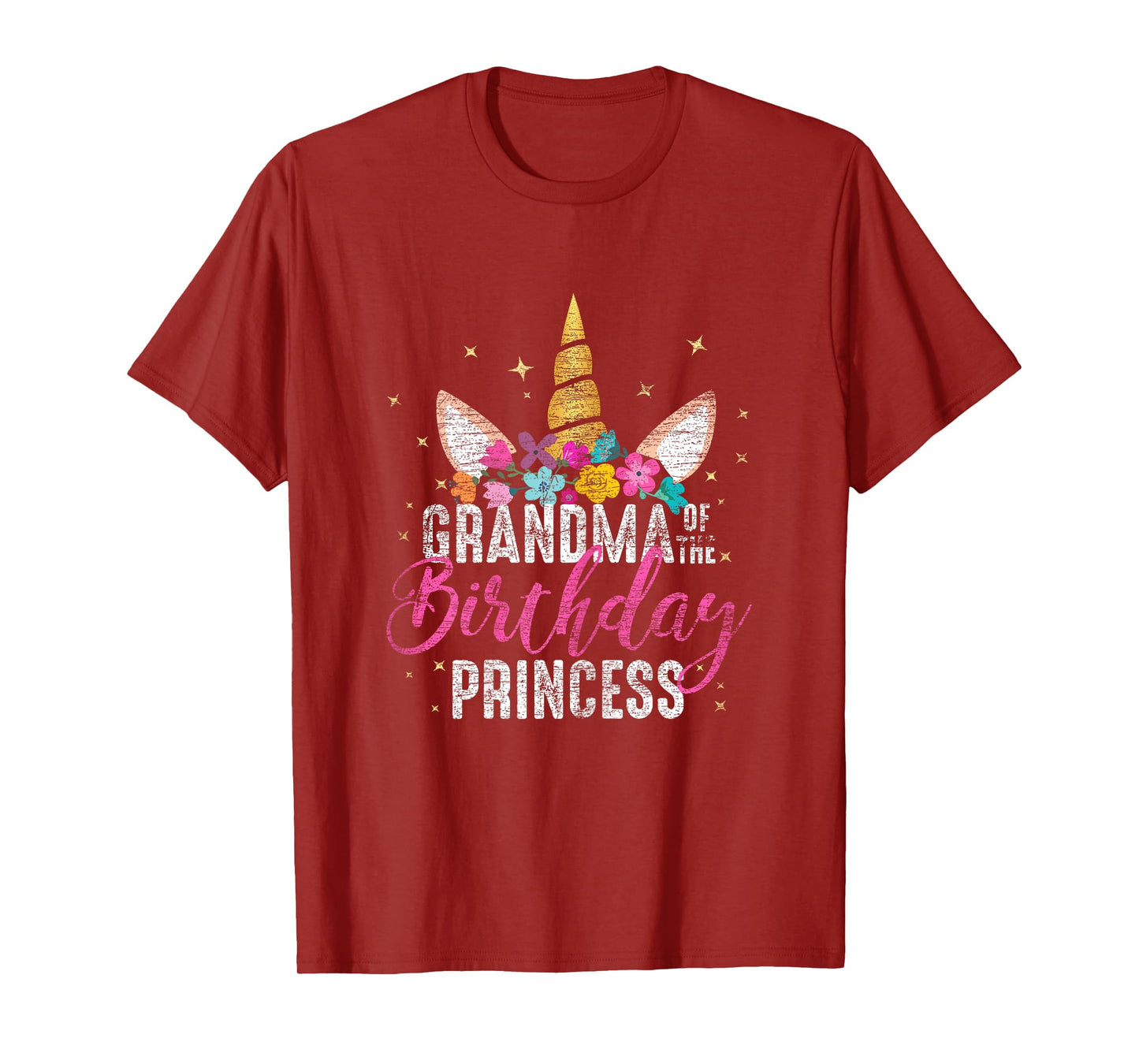Grandma Of The Birthday Princess Gifts Unicorn Birthday T-Shirt
