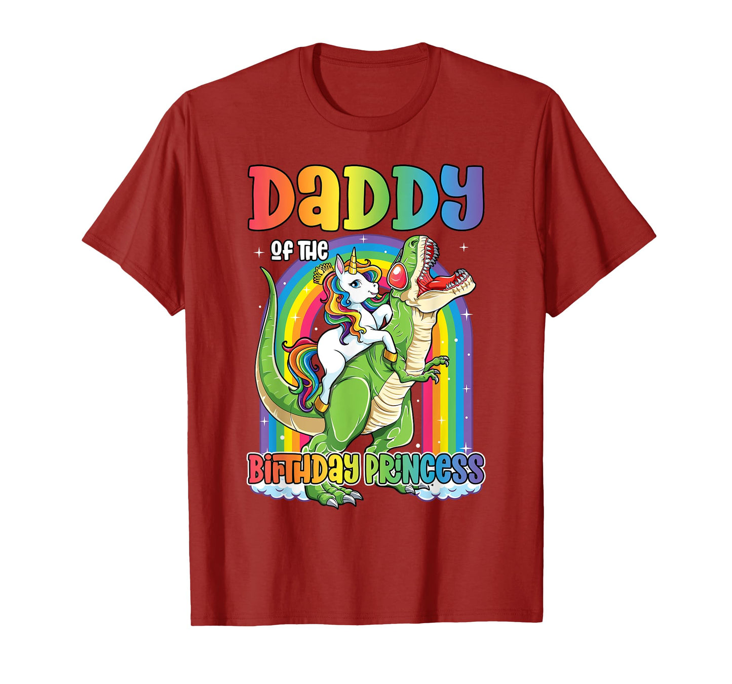 Daddy of the Birthday Princess Bday T Rex Dad Unicorn Girl T-Shirt