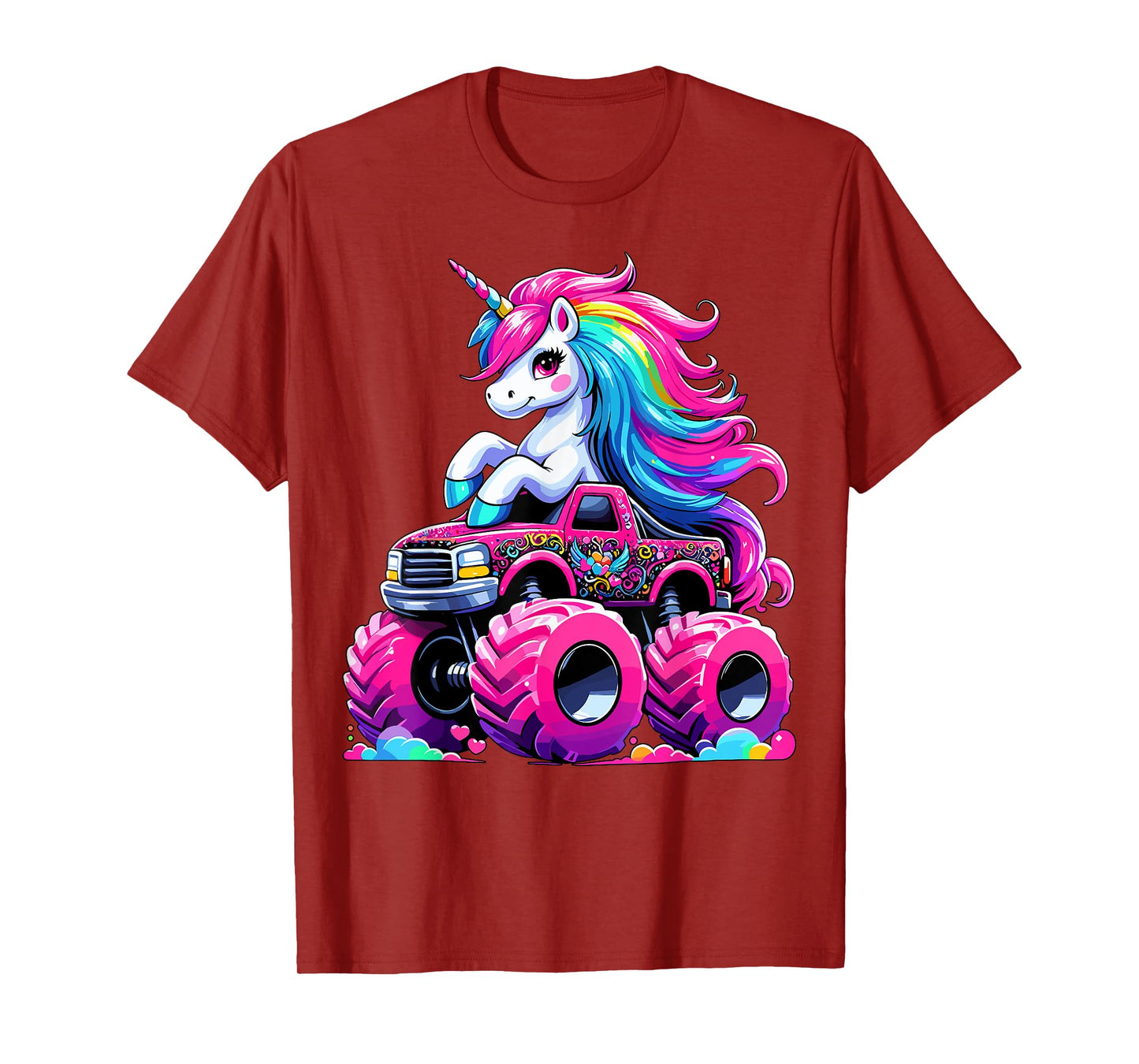 Cute Unicorn Riding Monster Truck T-Shirt