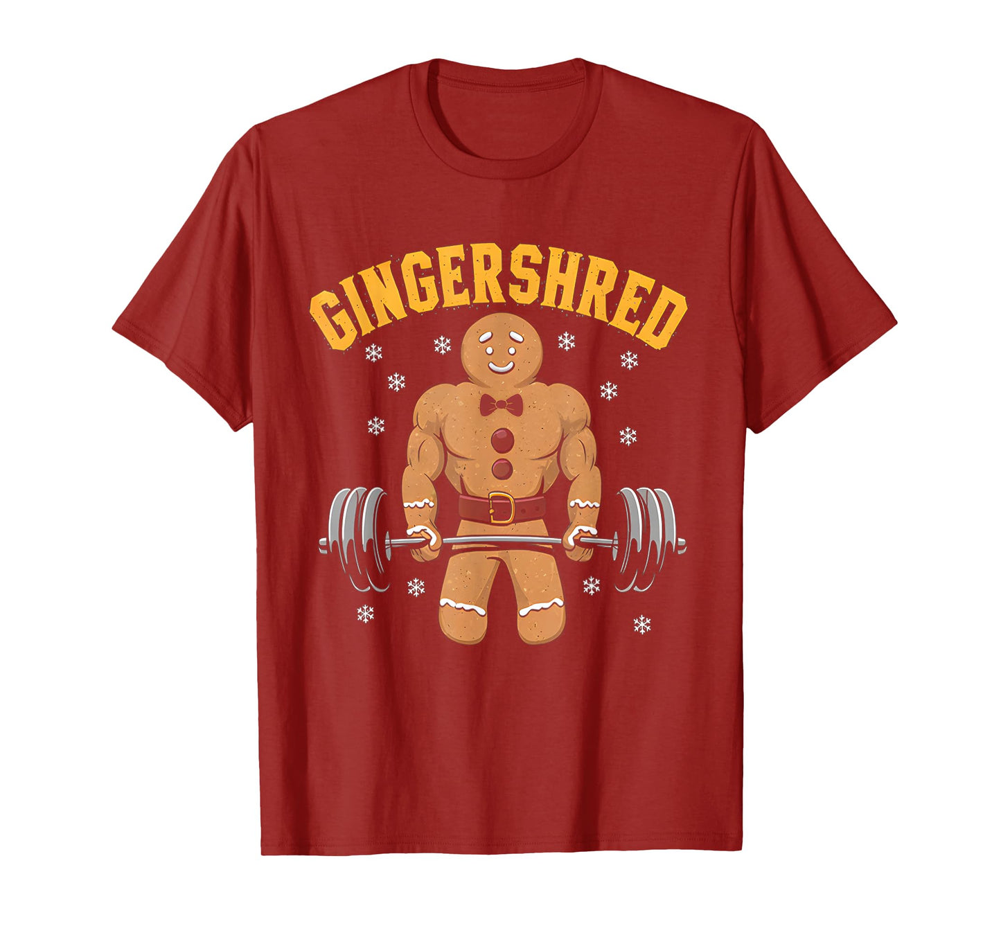 Gingershred Funny Gingerbread Man Gym Bodybuilding Christmas T-Shirt