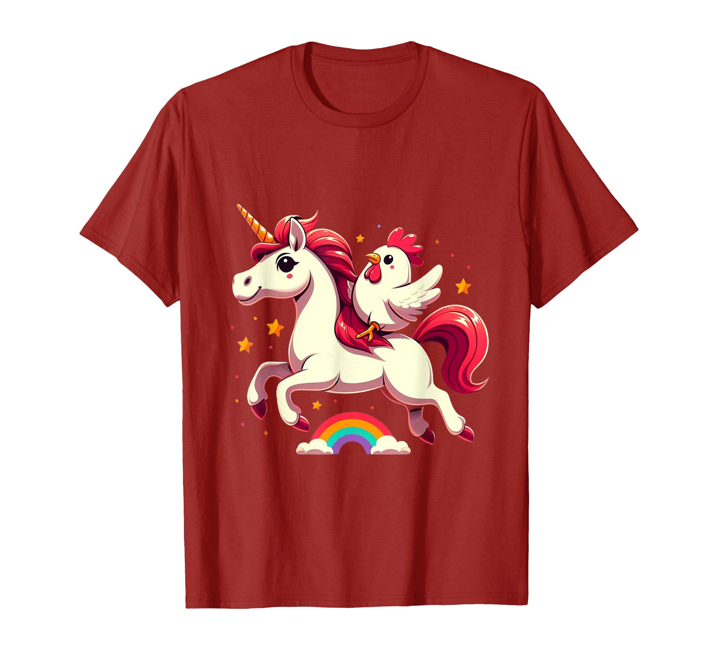 Chicken Riding A Unicorn Boys Girls Men Women Kids Adults T-Shirt