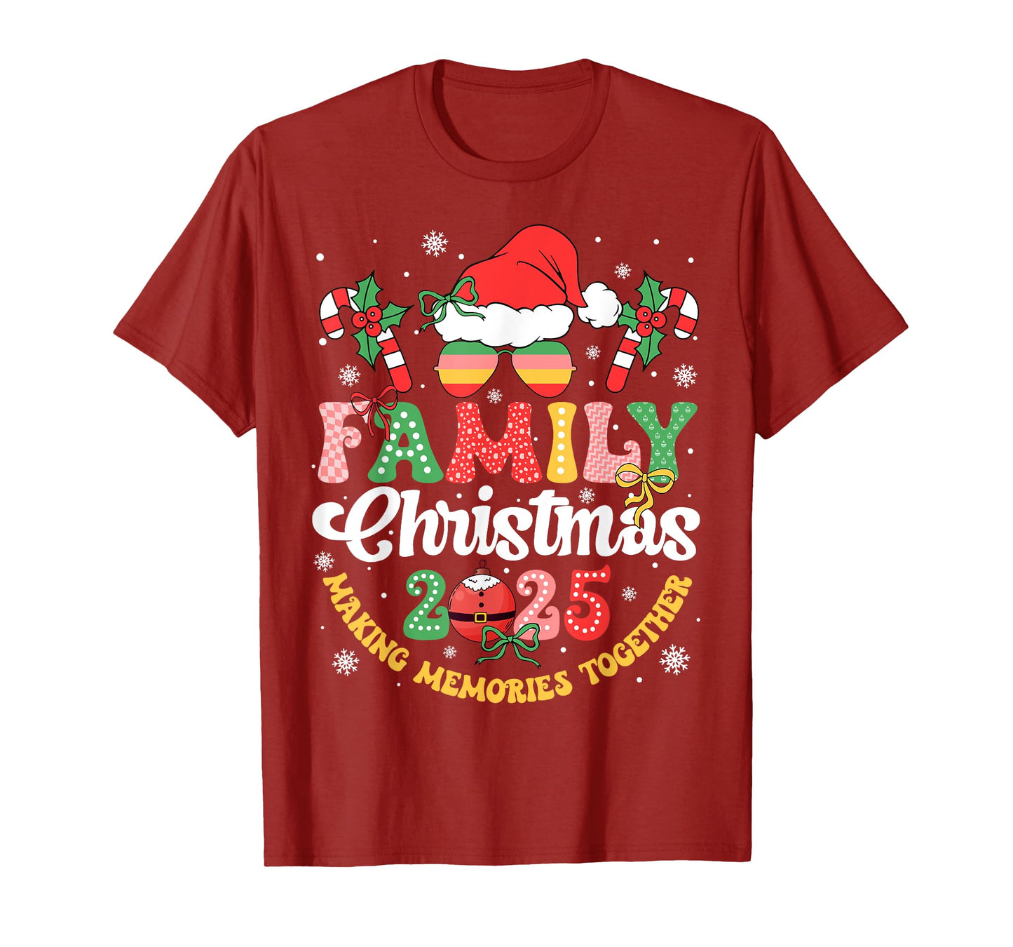 Family Christmas 2025 Matching Group Outfit Xmas Squad Santa T-Shirt