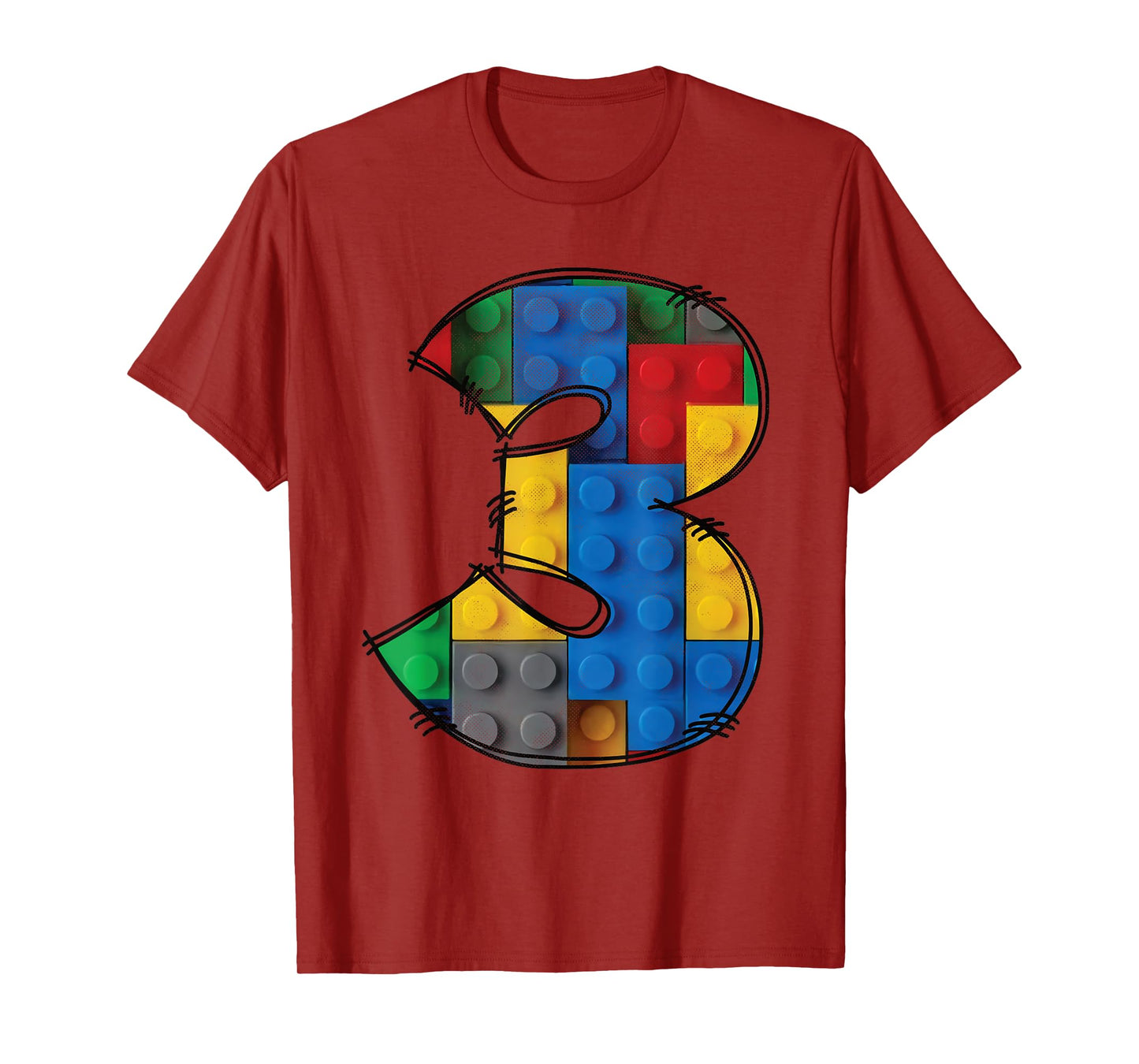 3 Years Old Blocks Building 3rd Birthday Kid Master Builder T-Shirt