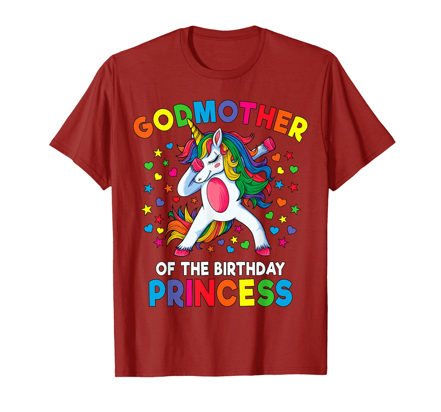 Godmother of the Birthday Princess Dabbing Unicorn Party T-Shirt
