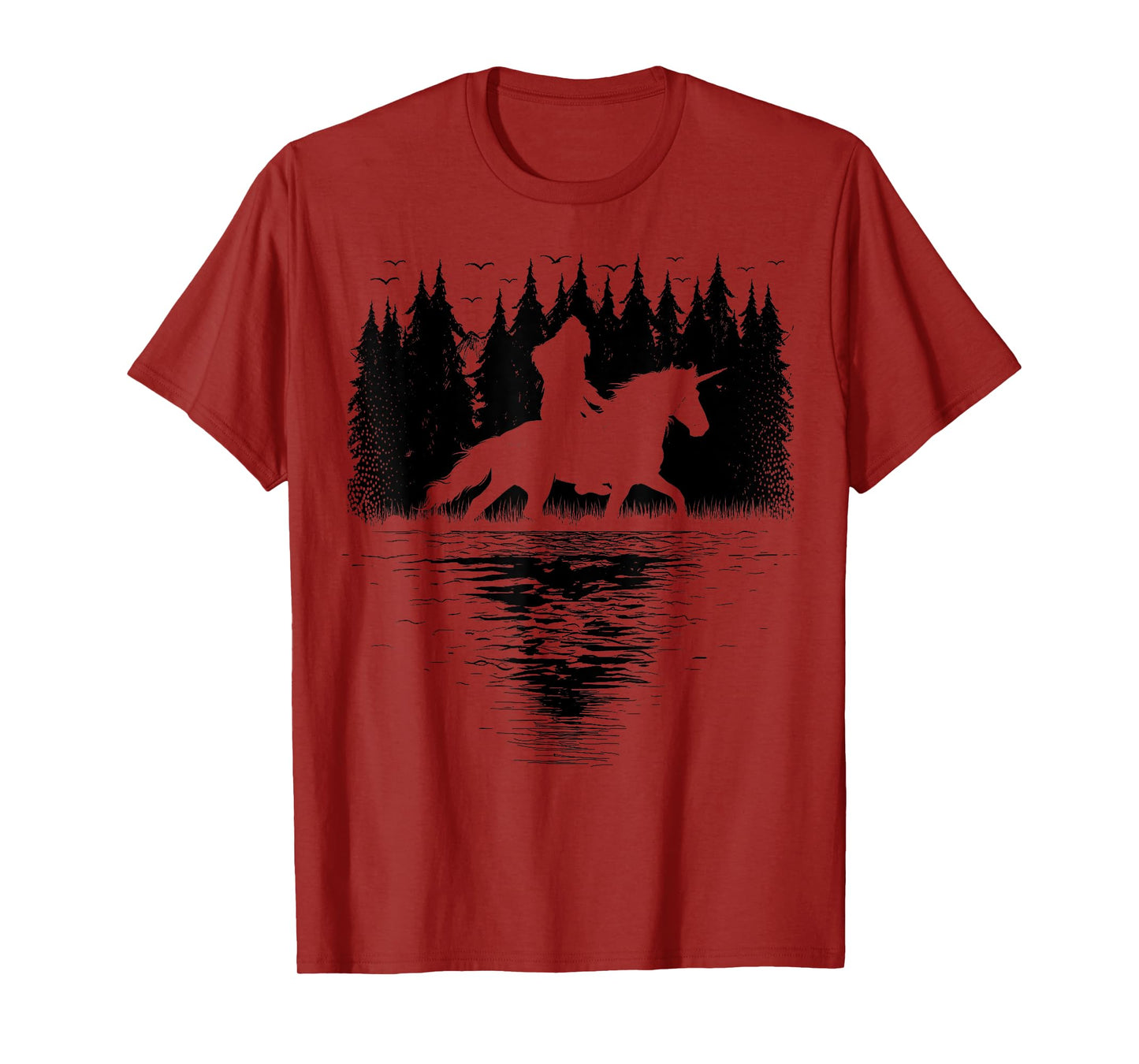Funny Bigfoot Riding Unicorn! For men Women Kids! Sasquatch T-Shirt