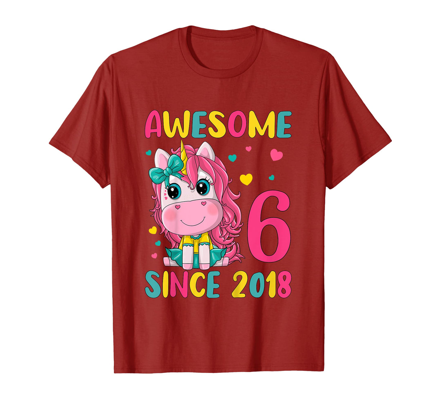 6th Birthday Party Unicorn Girl 6 Years Old Birthday T-Shirt