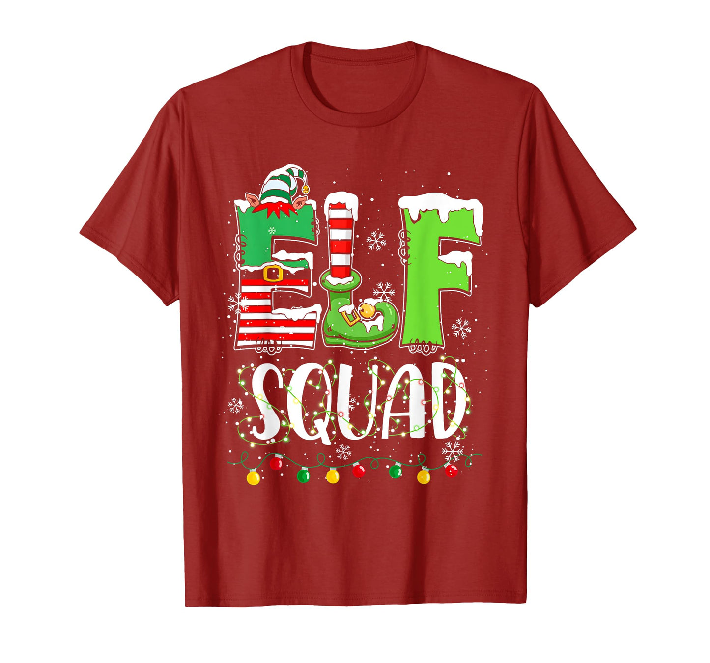 Elf Family Christmas Matching Pajamas Funny Xmas Elf Squad T-Shirt