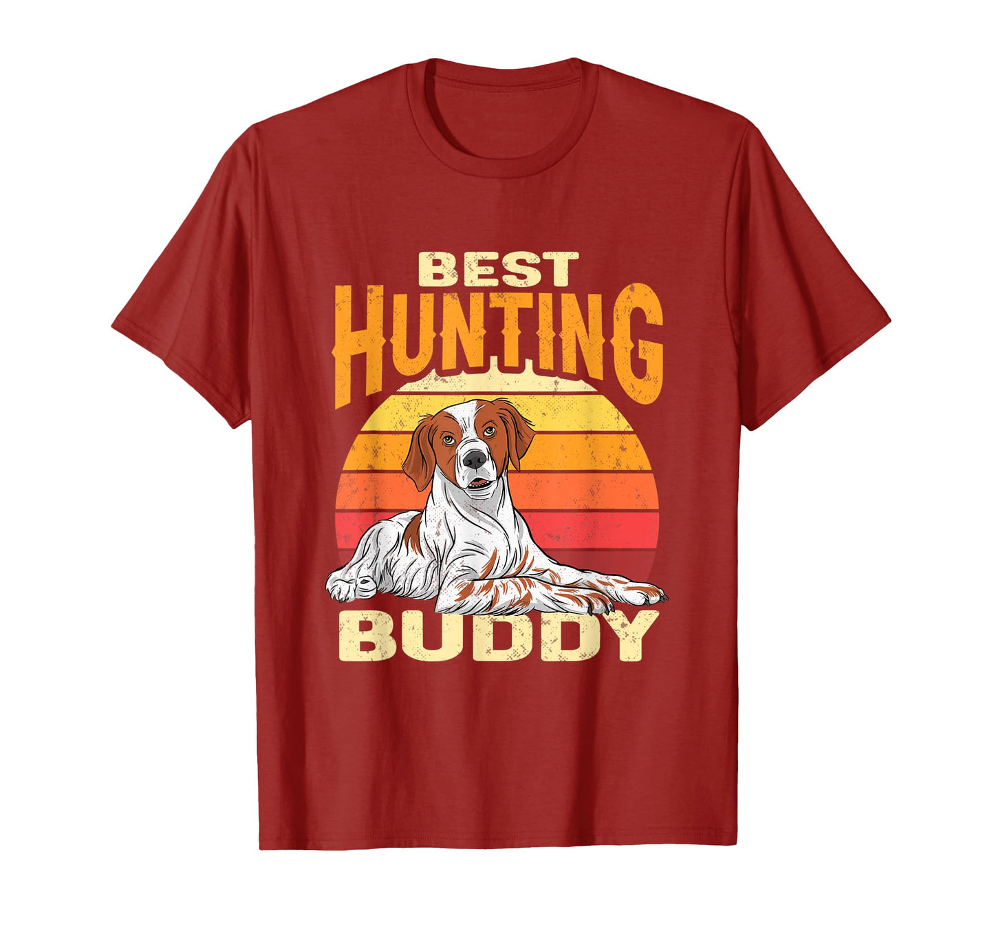 Brittany Spaniel Retro Best Hunting Buddy Brittany Dog T-Shirt for Men Women