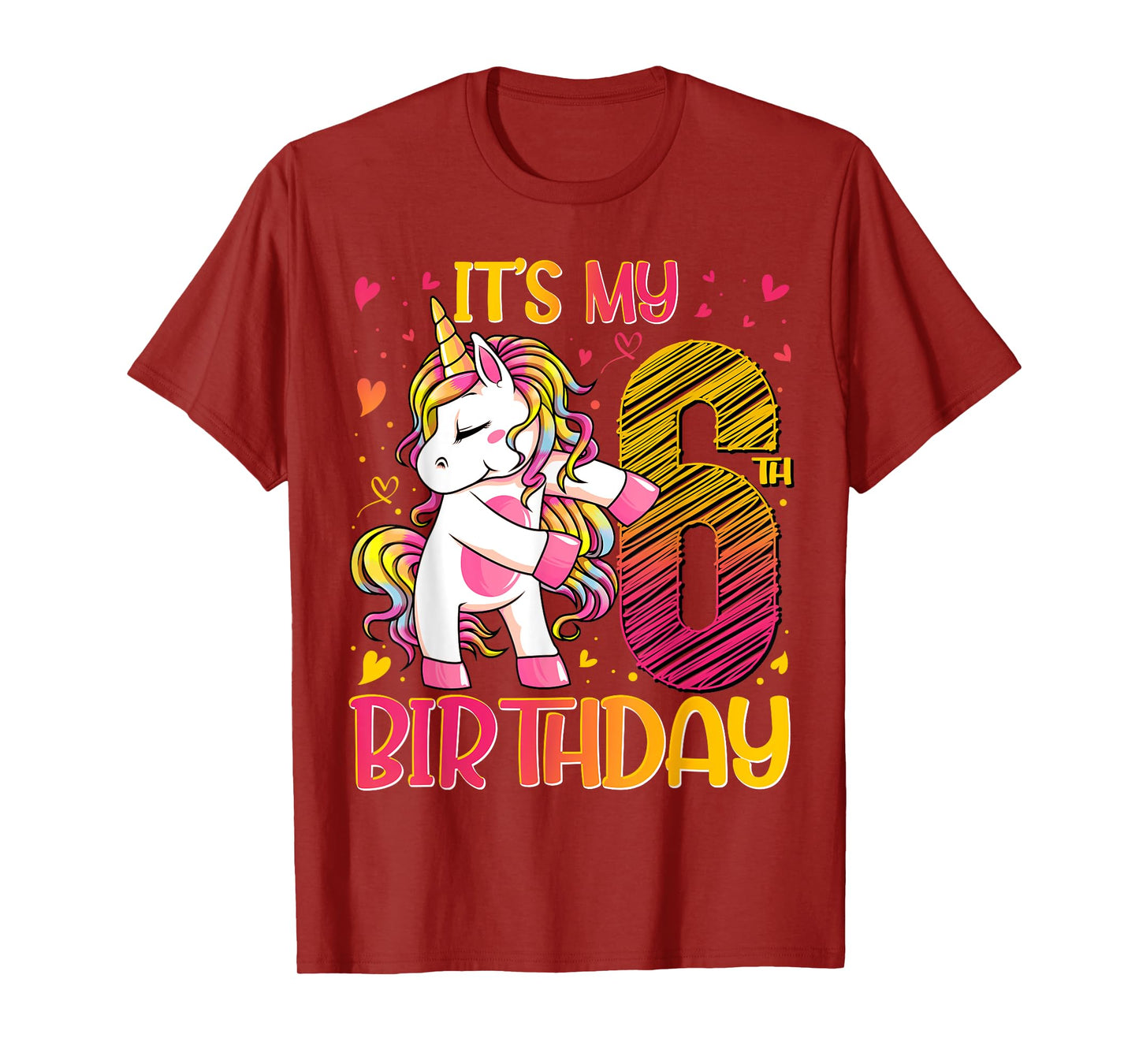 6 Year Old Gifts Unicorn Flossing 6th Birthday Girl Party T-Shirt