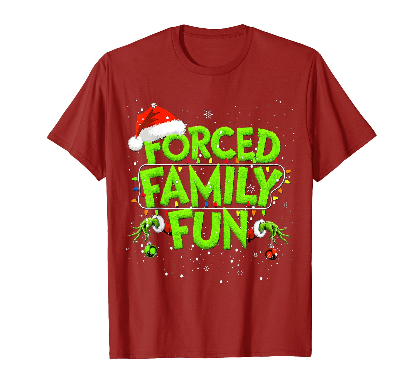 Forced Family Fun Christmas Shirts Matching Family Pajama T-Shirt