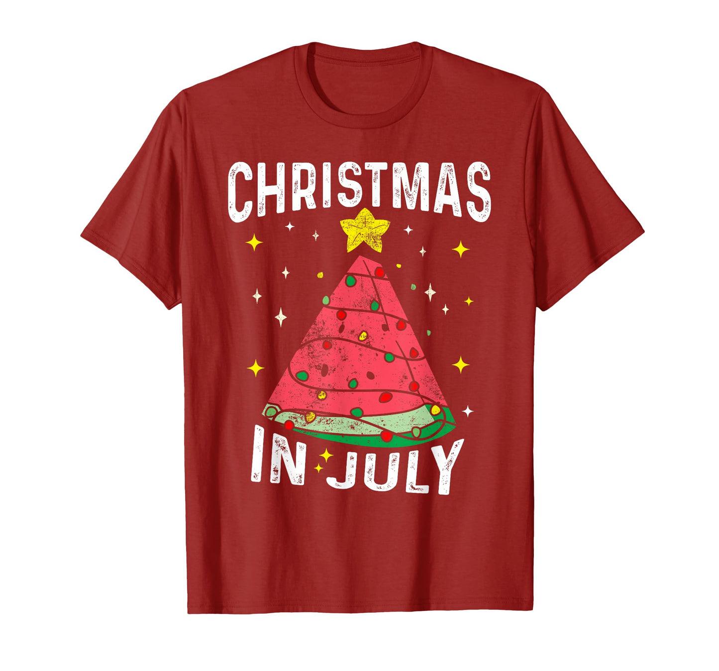 Xmas In July Watermelon Tree Funny Summer Christmas July T-Shirt