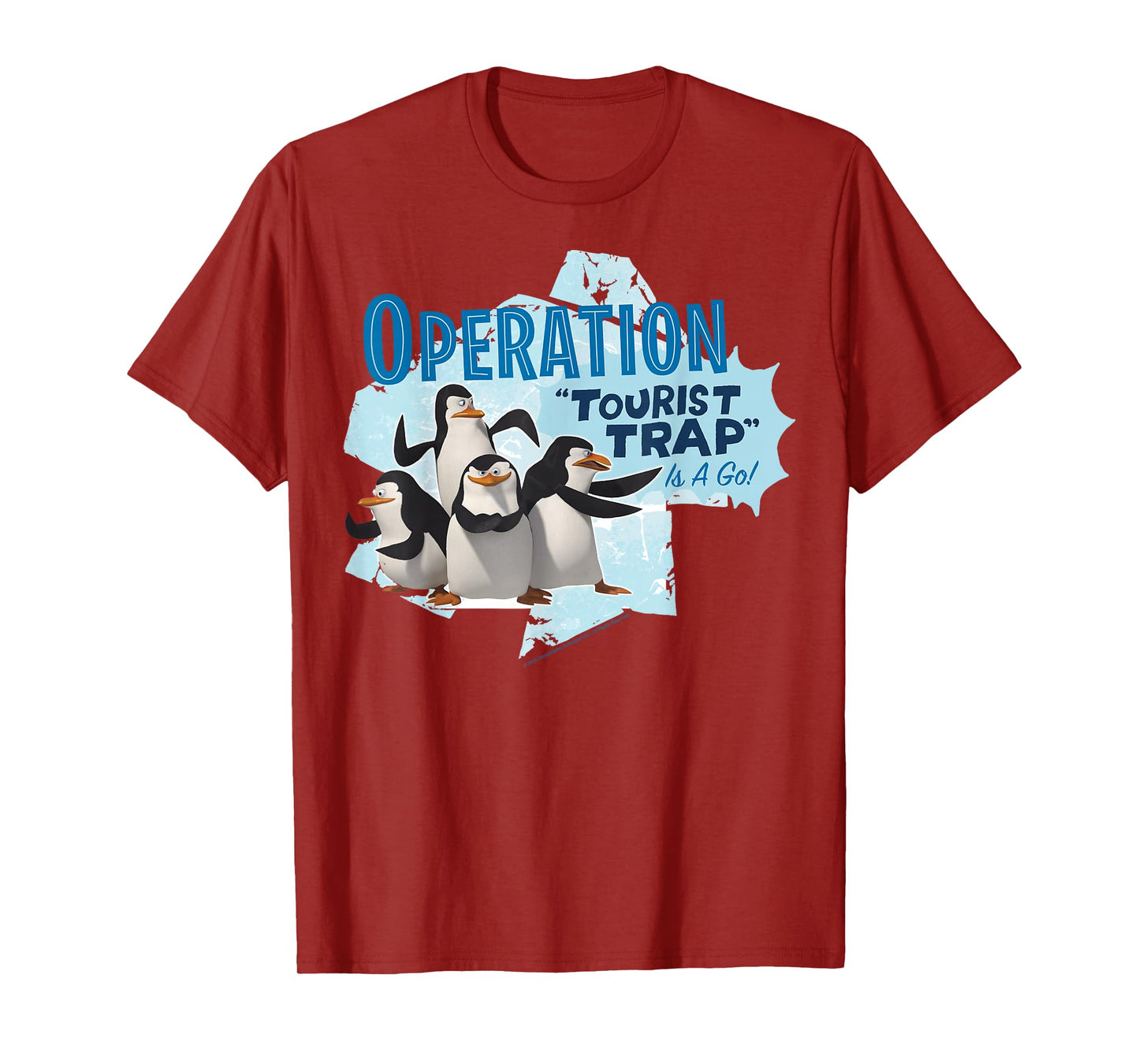 Madagascar Penguin Operation Tourist Trap Text Poster T-Shirt