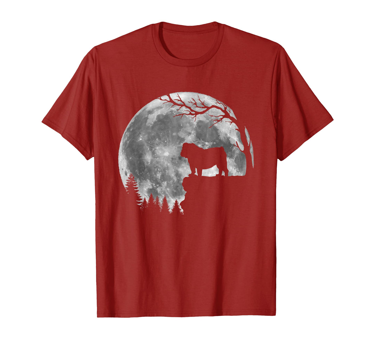 English Bulldog Moon Silhouette Funny Lazy Halloween Costume T-Shirt