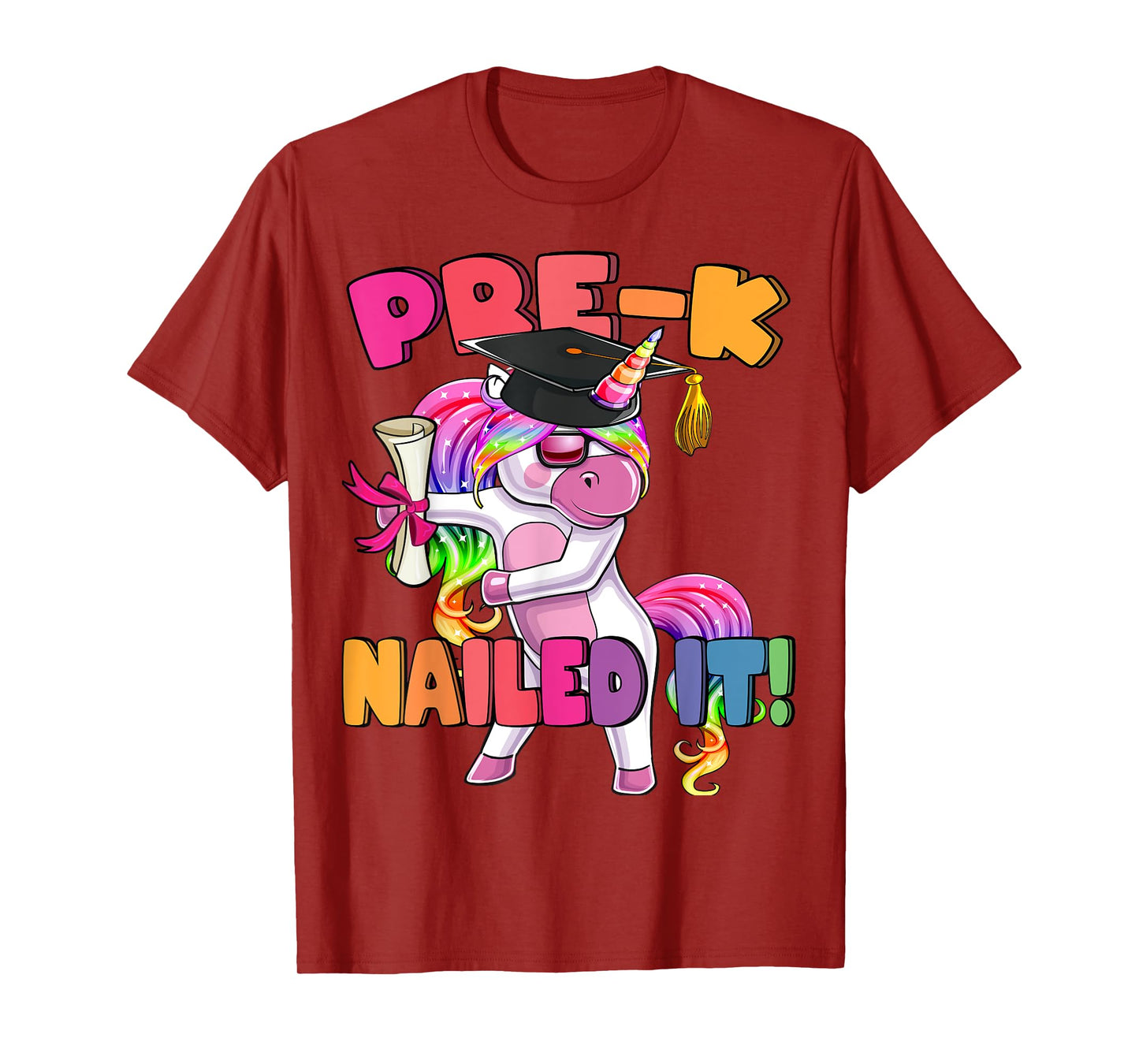 Pre-K Nailed It Flossing Unicorn Graduation Shirt Gift Girls T-Shirt