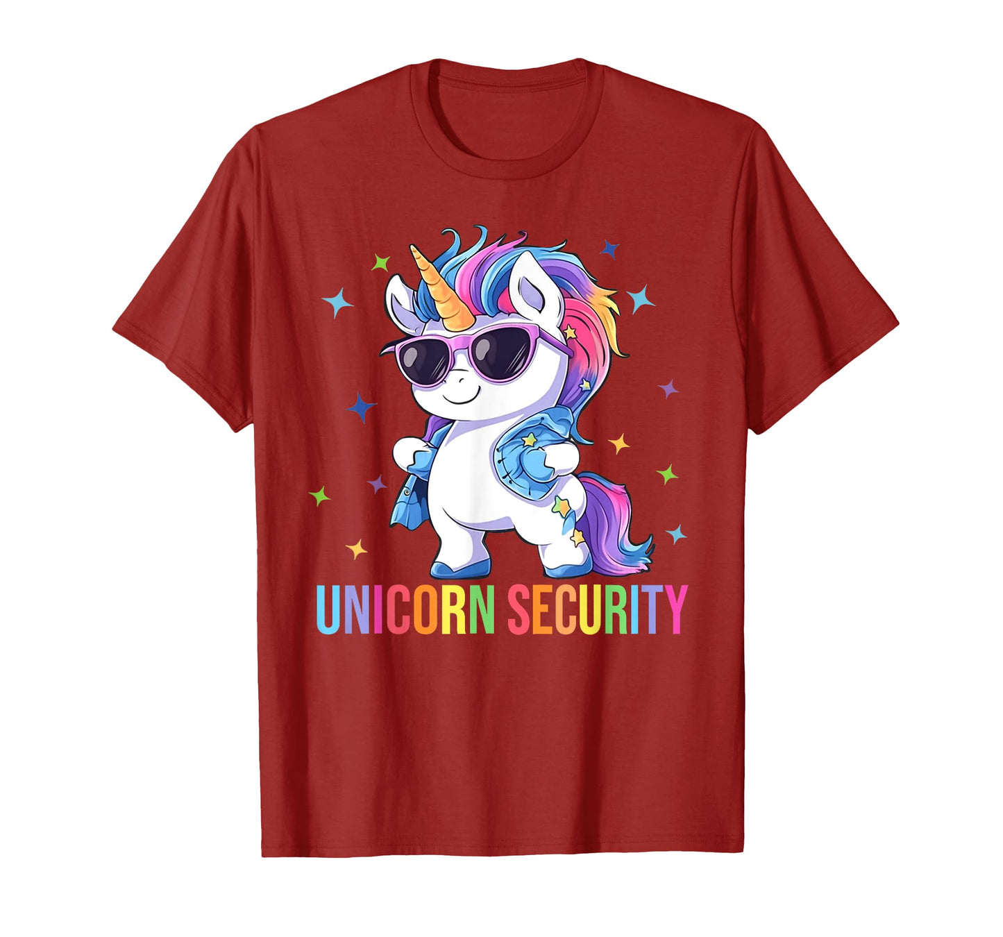 Birthday Party Dad Mom Daughter Costume Unicorn Security T-Shirt