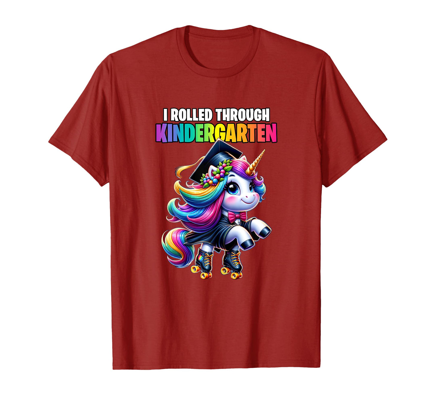 Graduation Kindergarten Unicorn Roller Skate Girls Grad T-Shirt