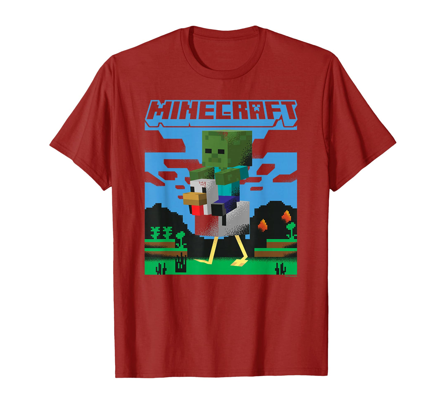 Minecraft Chicken Jockey Day Walk Poster T-Shirt