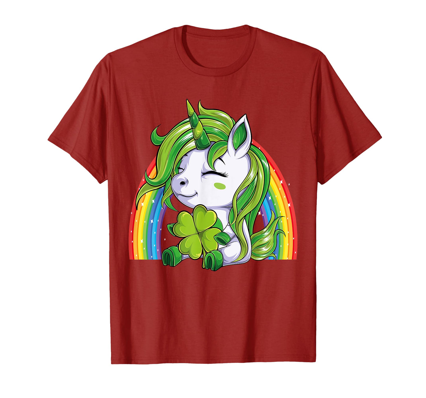 Unicorn Happy St Patricks Day Irish Rainbow Shamrock Kids T-Shirt