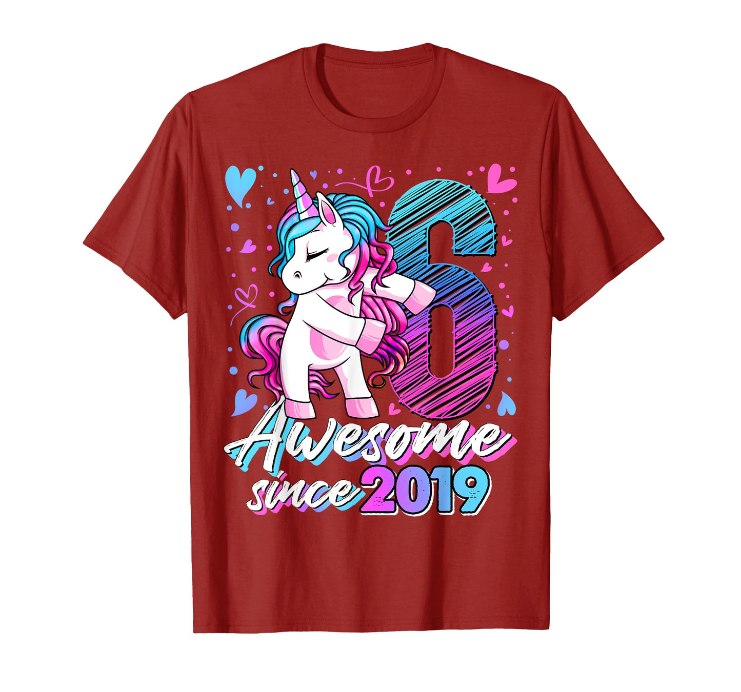 6 Year Old Unicorn Gifts For Girls 6th Birthday Girl Party T-Shirt