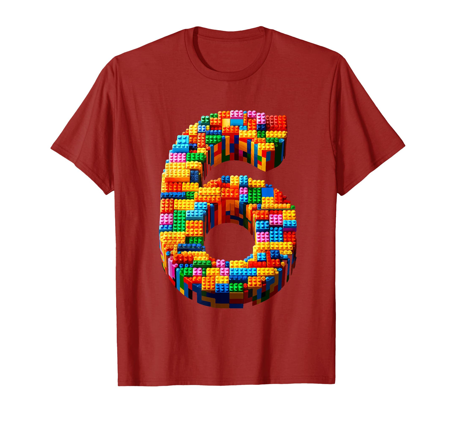 6 Year Old Blocks Building Master Builder 6th Birthday Boy T-Shirt