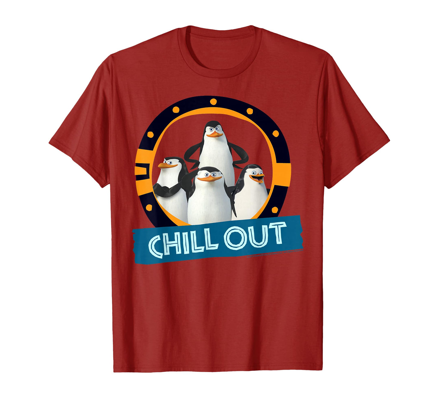 Madagascar Penguins Chill Out Text Poster T-Shirt