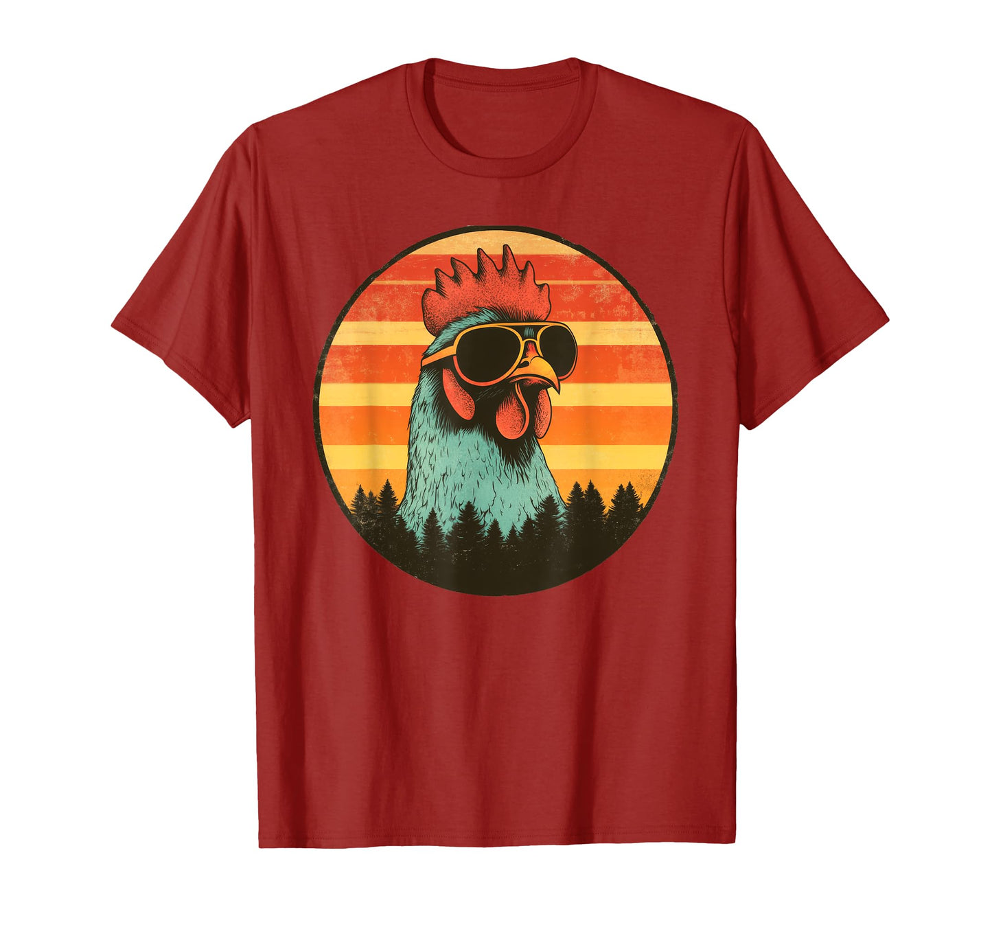 Vintage Chicken Wearing Sunglasses Retro T-Shirt