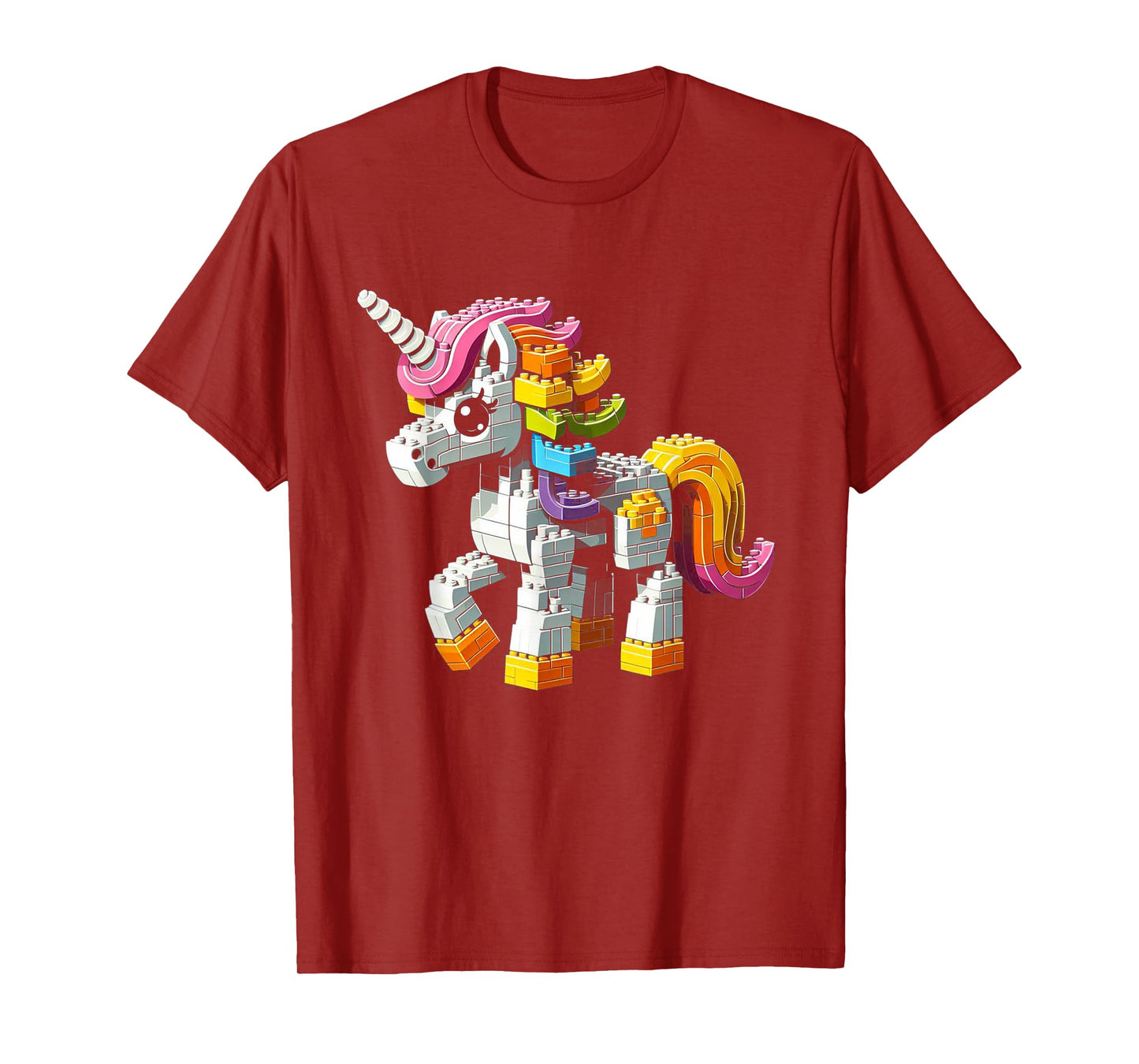 Block Building Unicorn Lover Master Builder Bricks T-Shirt