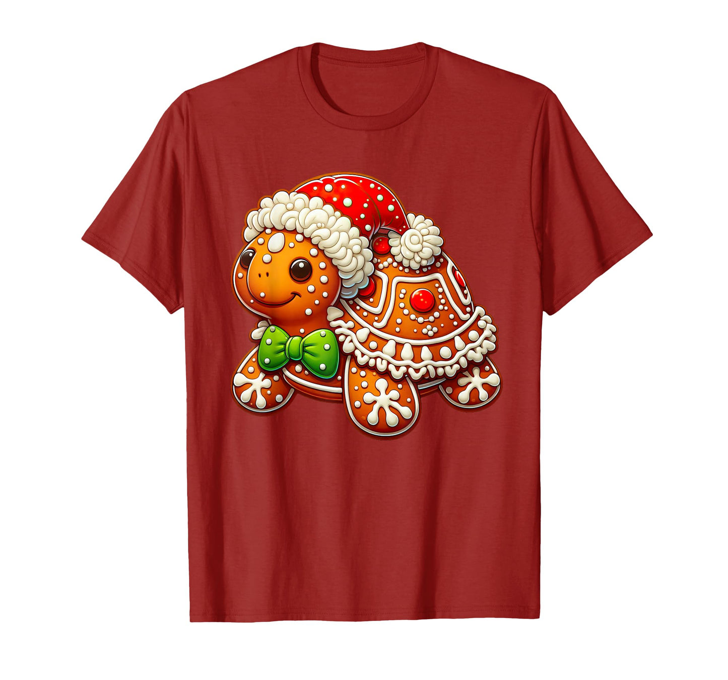 Cute Turtle Lovers Christmas Outfits Boy Girl Funny Gingerbread Man Turtle Christmas Womens Mens Kids T-Shirt