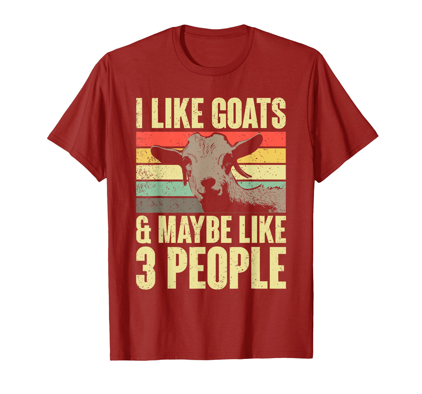 I Like Goats And Maybe Like 3 People Retro Farm Animal Goat T-Shirt