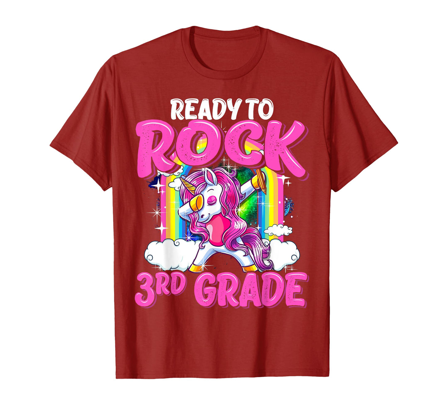 Ready To Rock 3rd Grade Dabbing Unicorn Back To School Girls T-Shirt