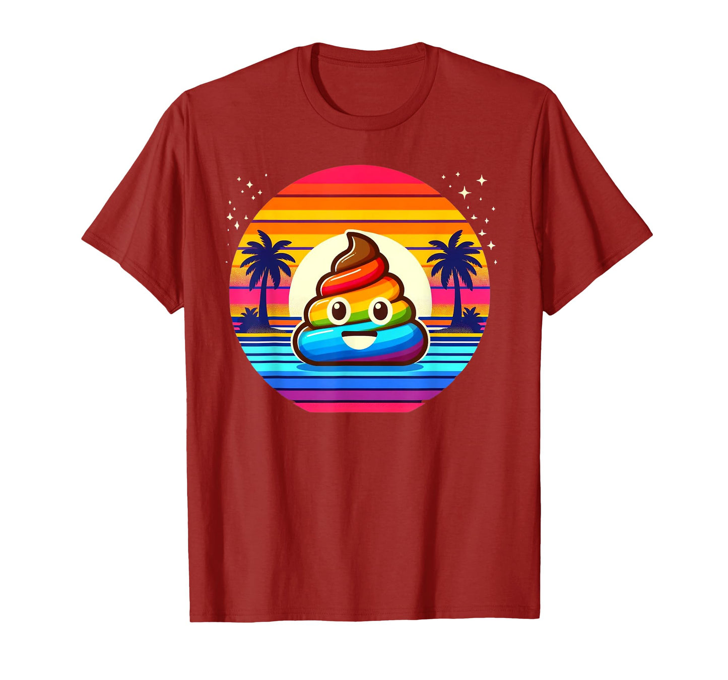 Rainbow POOP EMOTICON Unicorn party favors Poo for Kids T-Shirt