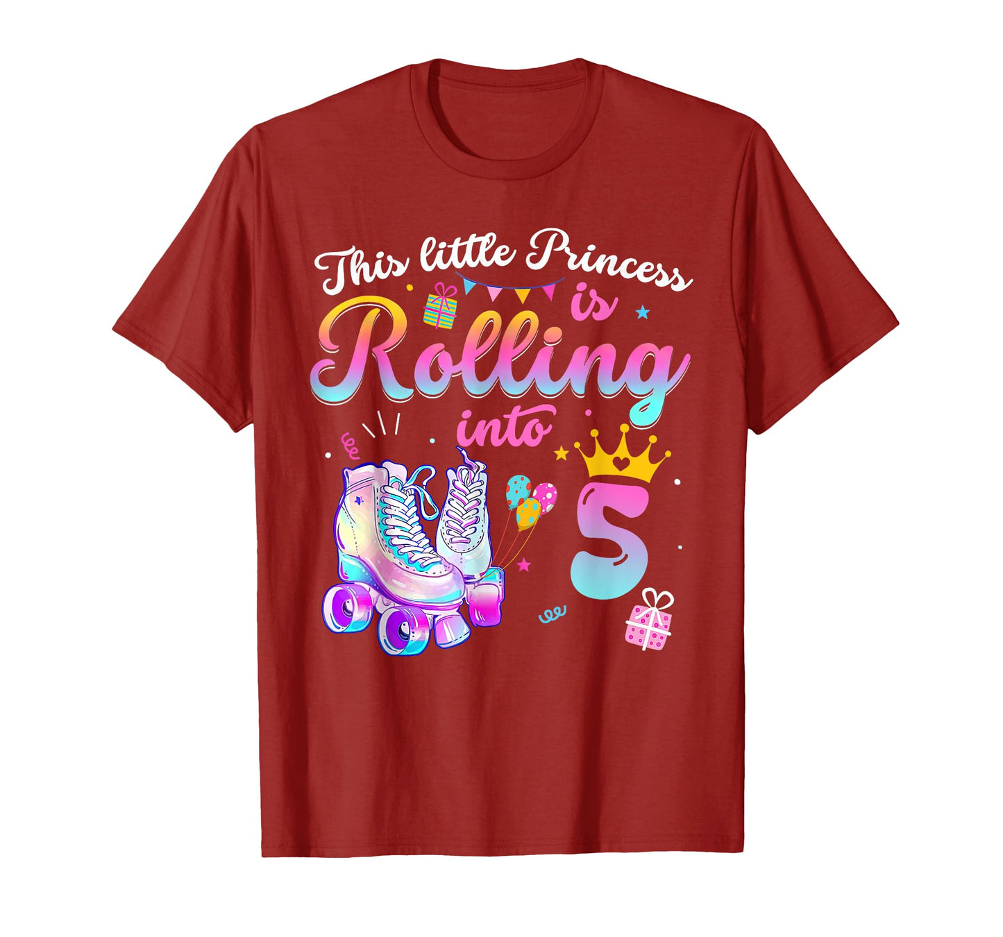 This Little Princess Is Rolling In To 5 Years Old 5th T-Shirt