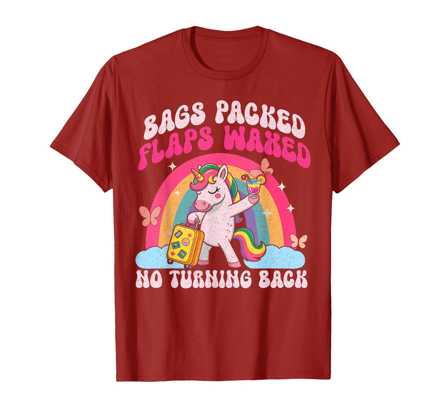 Funny Unicorn Inappropriate Dirty Bags Packed Flaps Waxed T-Shirt