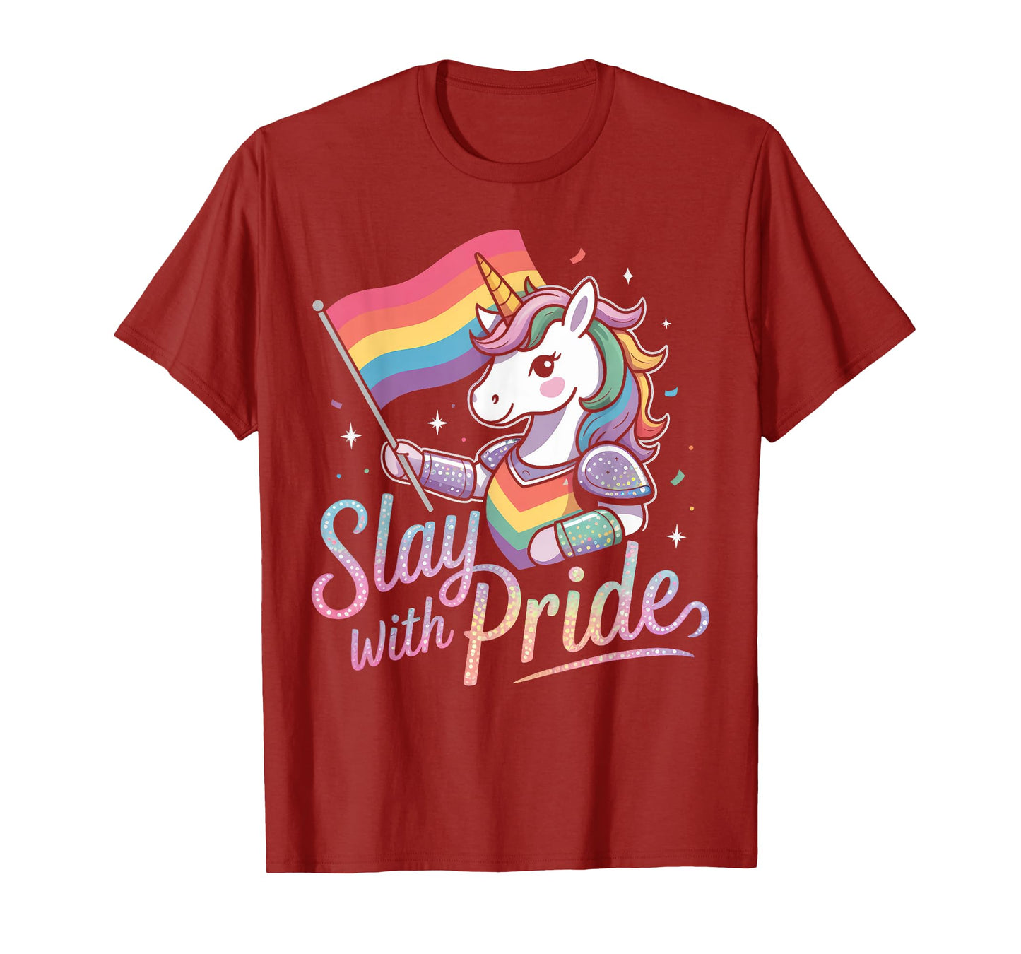 Slay With Pride Rainbow Unicorn Armor T-Shirt