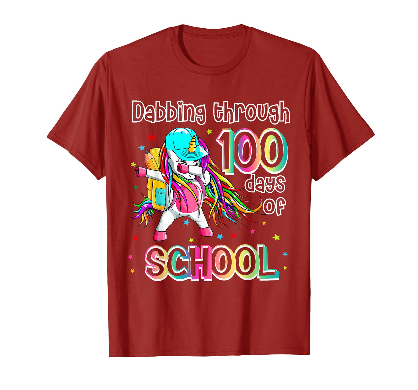 Dabbing Unicorn 100th Day Of School 100 days of school Girls T-Shirt