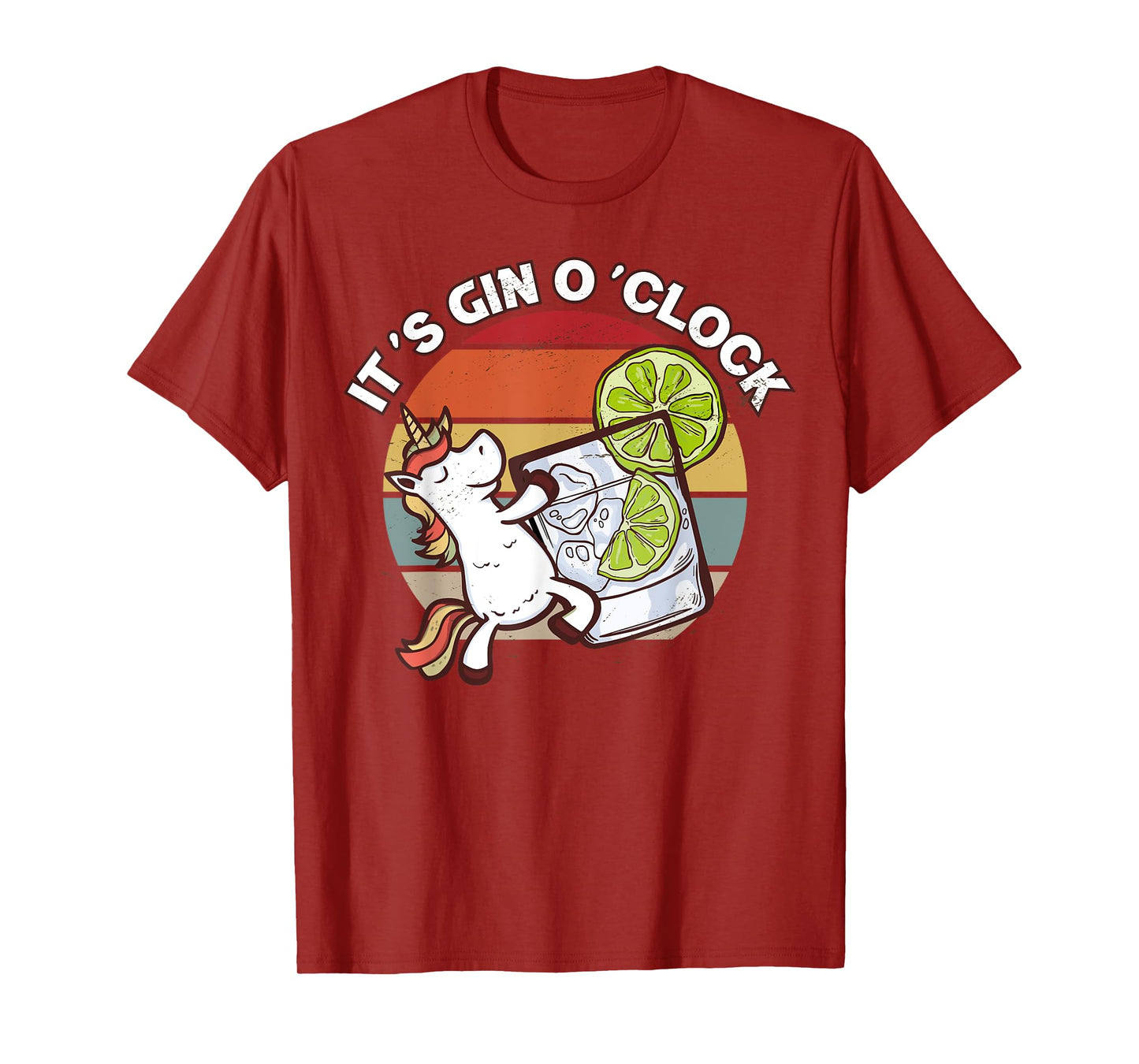 It's Gin O'Clock Cocktail Sunset Unicorn Gin and Juice T-Shirt