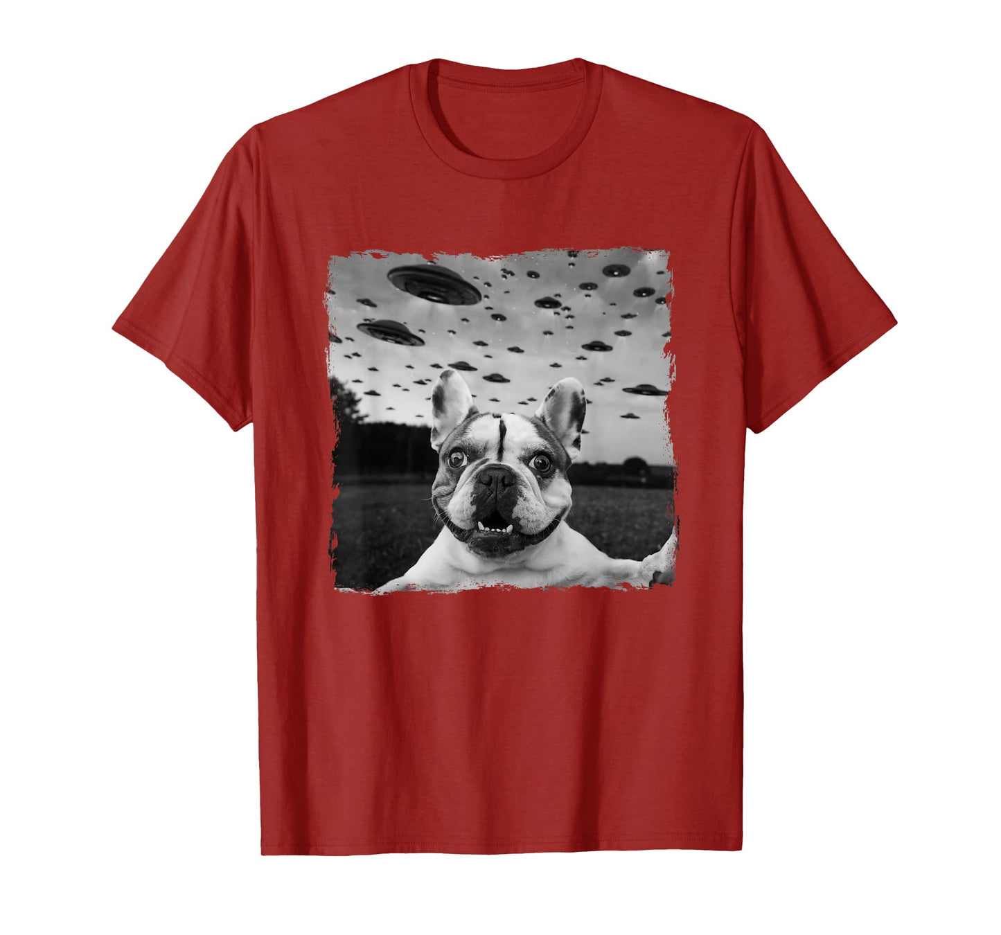 French BullDog Selfie UFO Alien Abduction Halloween Dog T-Shirt